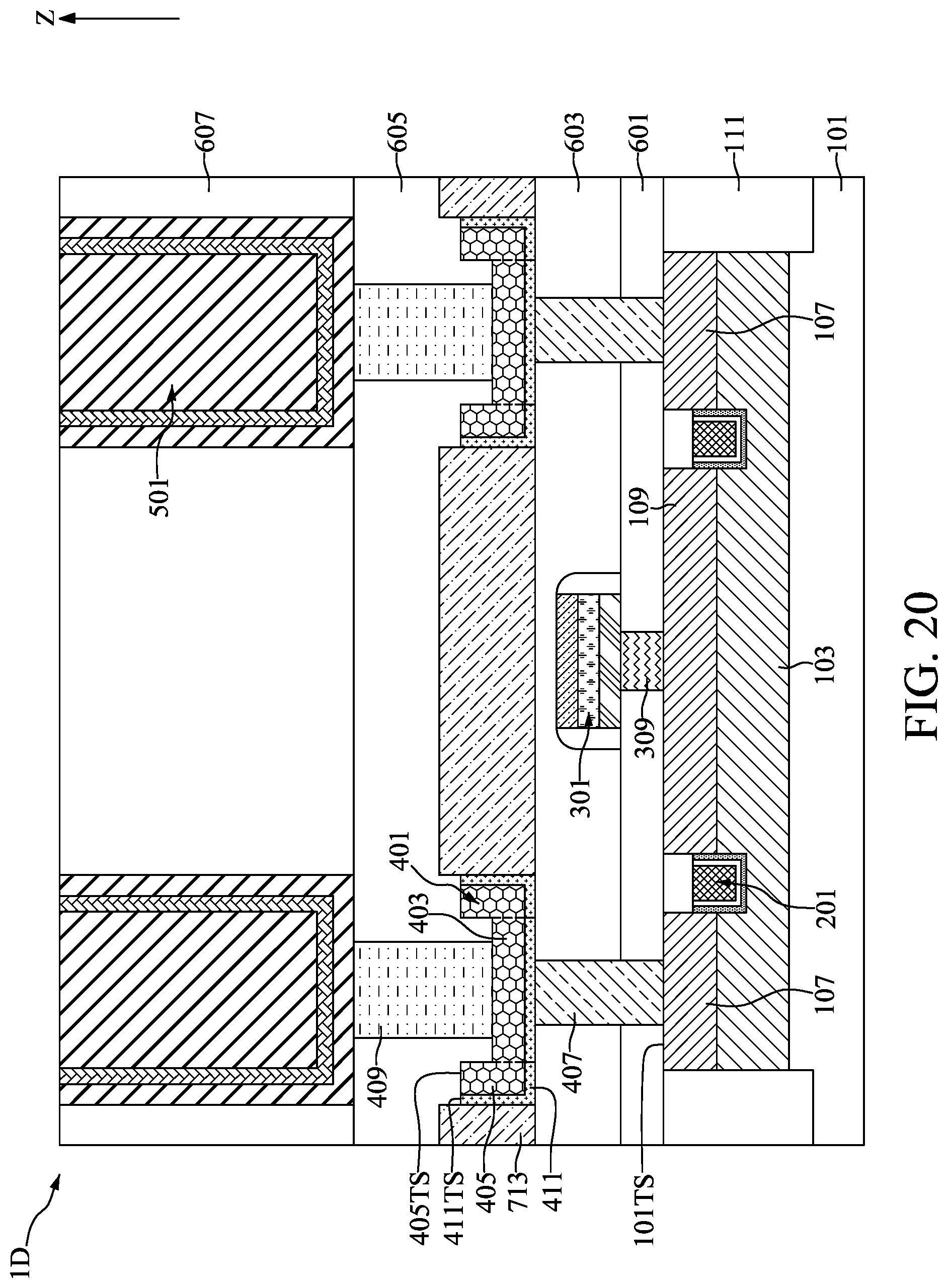 Patent US11832439 Figure 20 – Semiconductor device with pad structure and method for fabricating the same