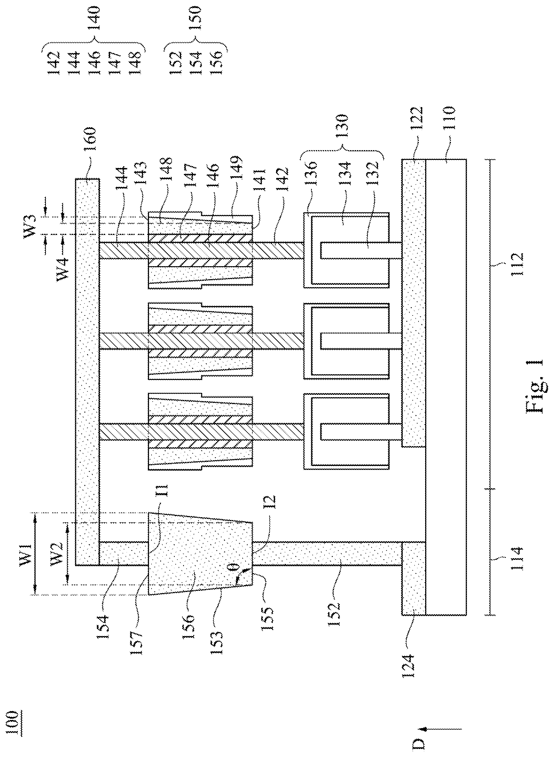 Patent US11832440 Figure 1 – Method of forming memory device