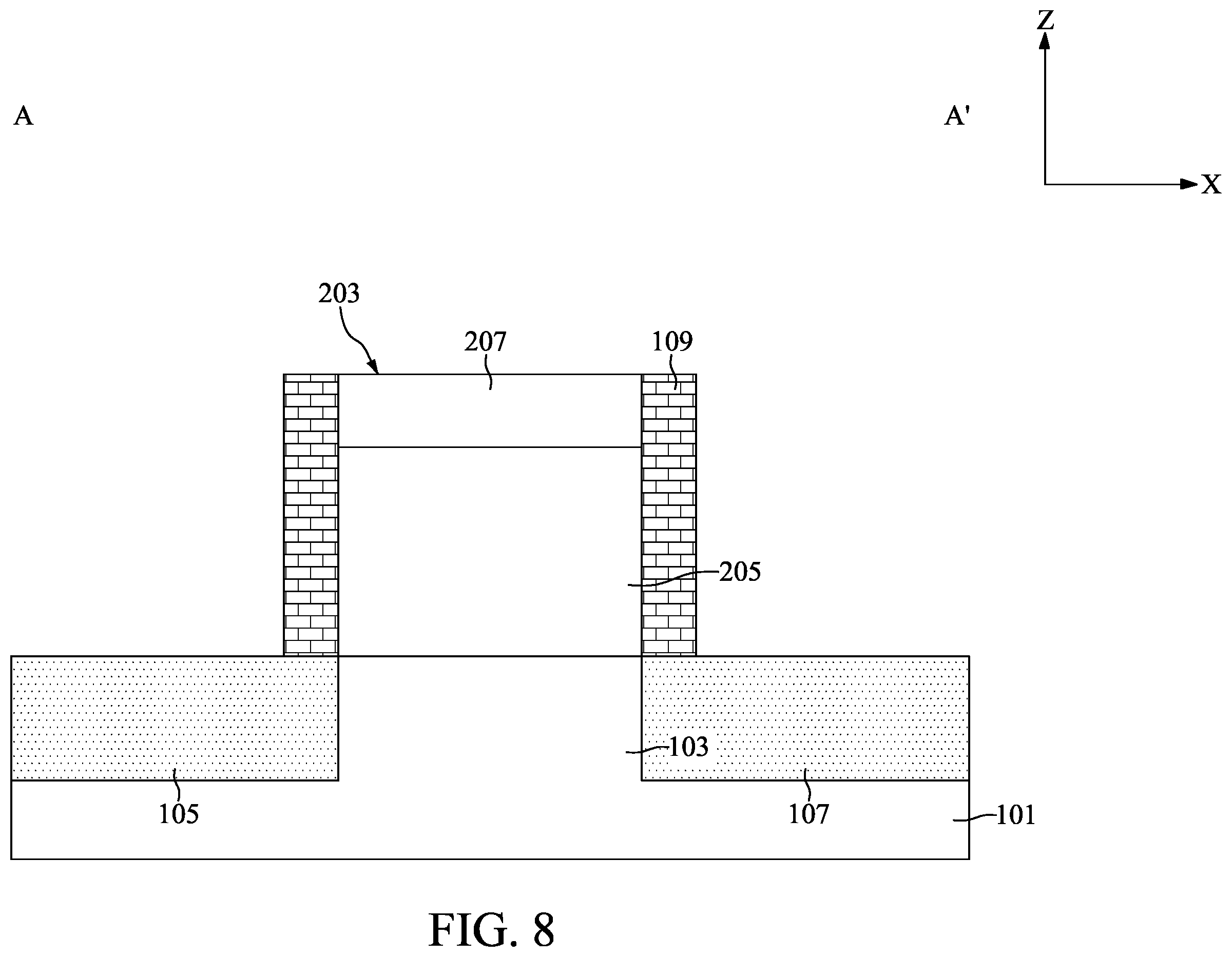 Patent US11832441 Figure 8 – Semiconductor device with embedded storage structure and method for fabricating the same