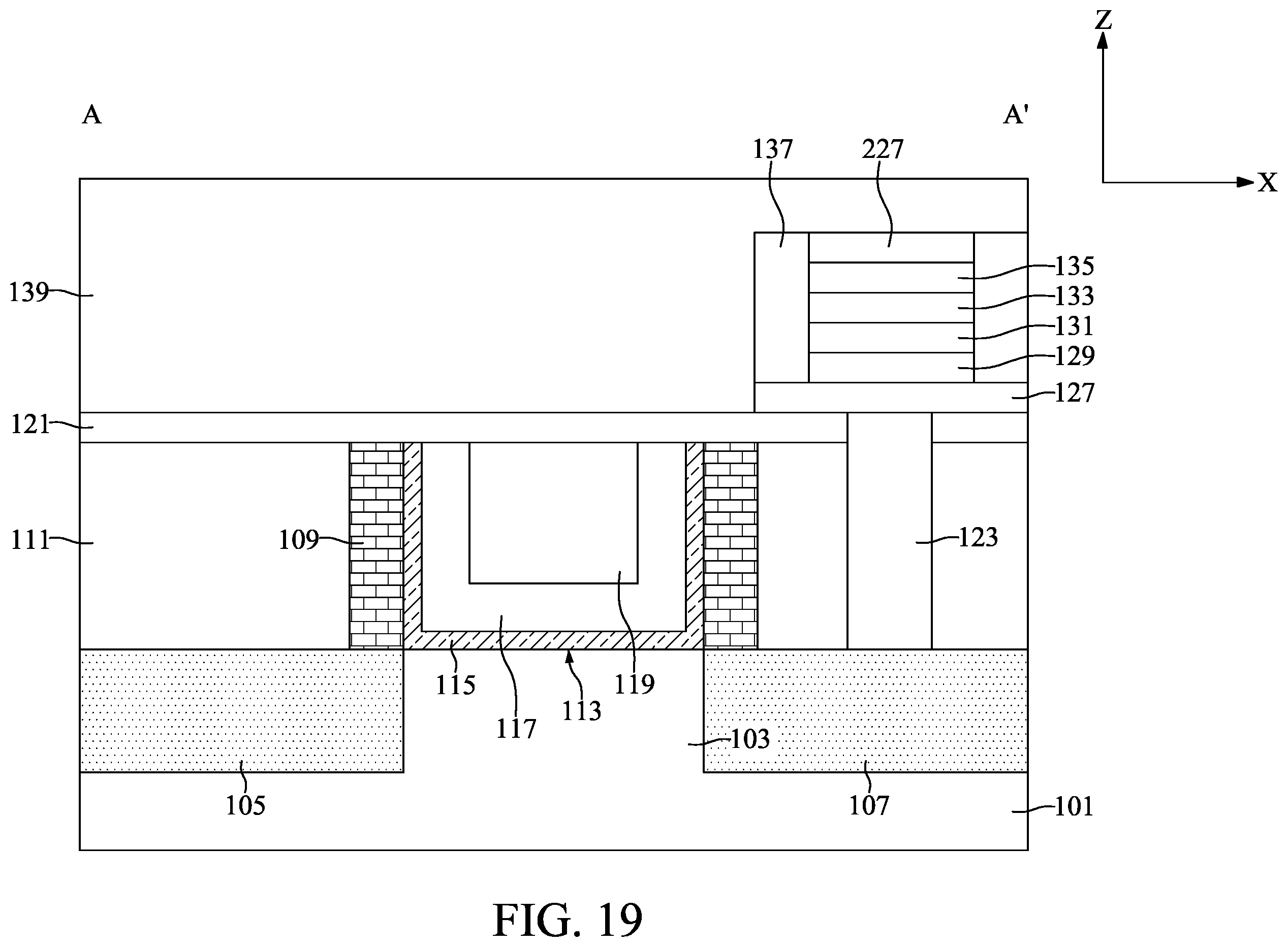 Patent US11832441 Figure 19 – Semiconductor device with embedded storage structure and method for fabricating the same