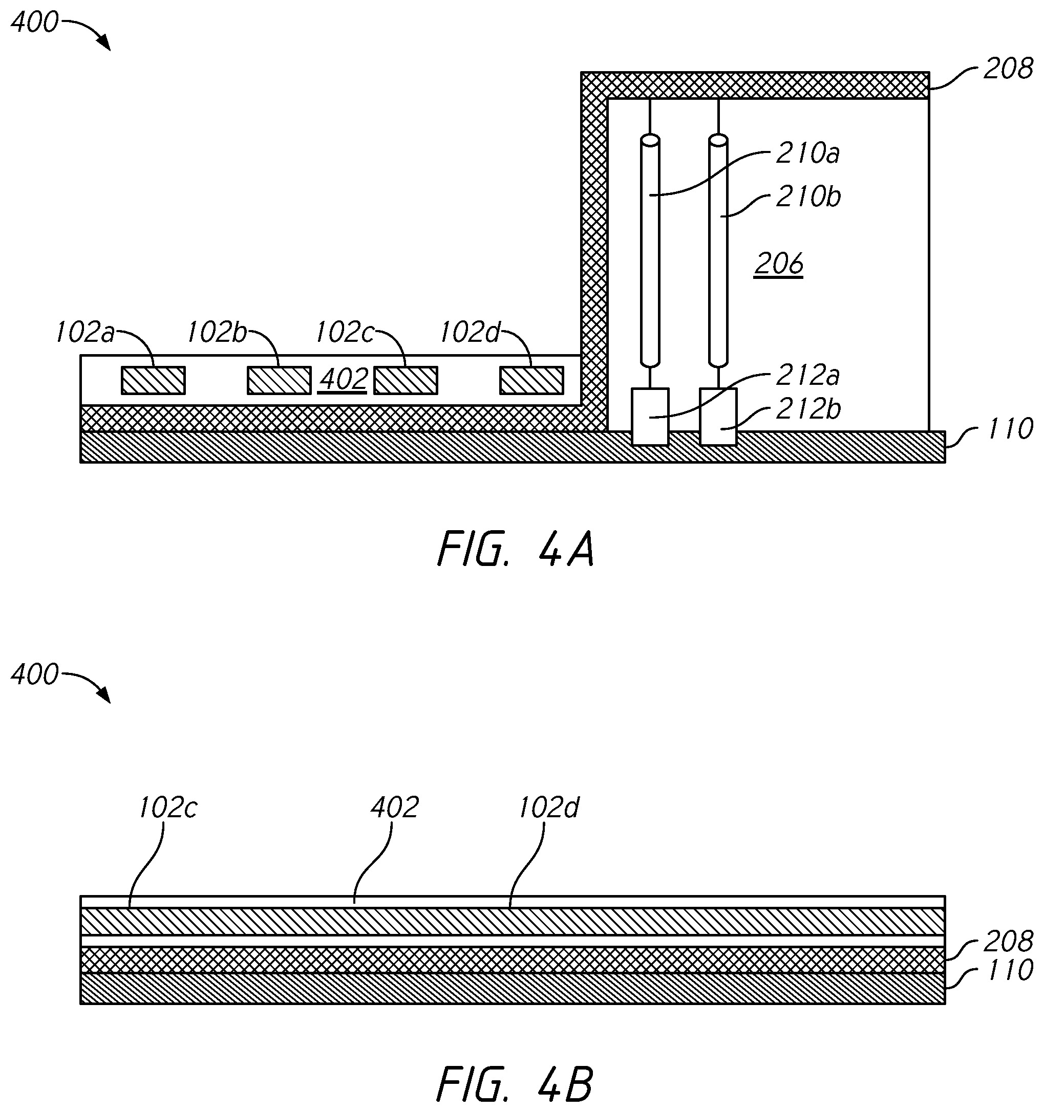 Patent US11832443 Figure 4 – Apparatuses including contacts in a peripheral region