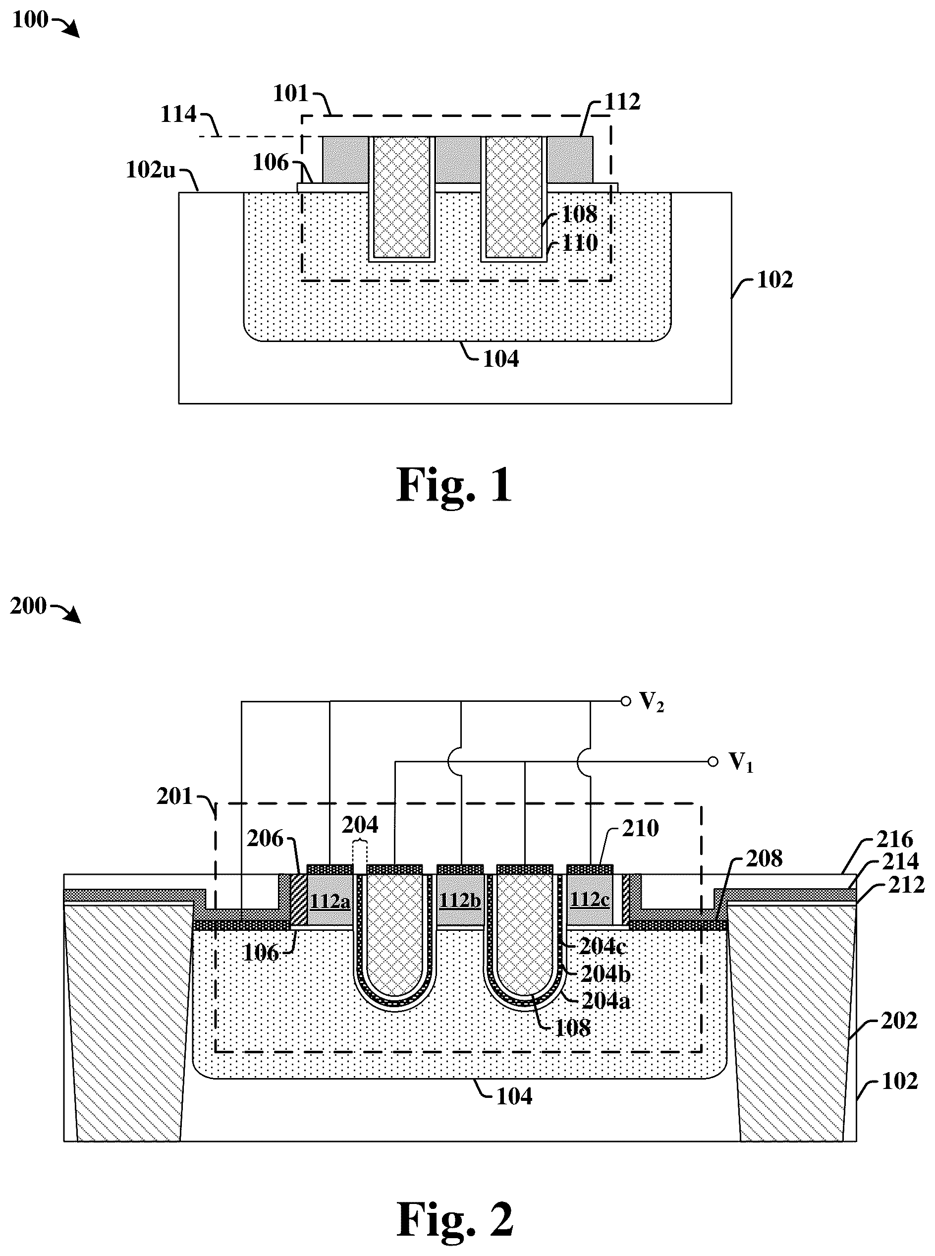 Patent US11832448 Figure 1 – Inter-digitated capacitor in flash technology