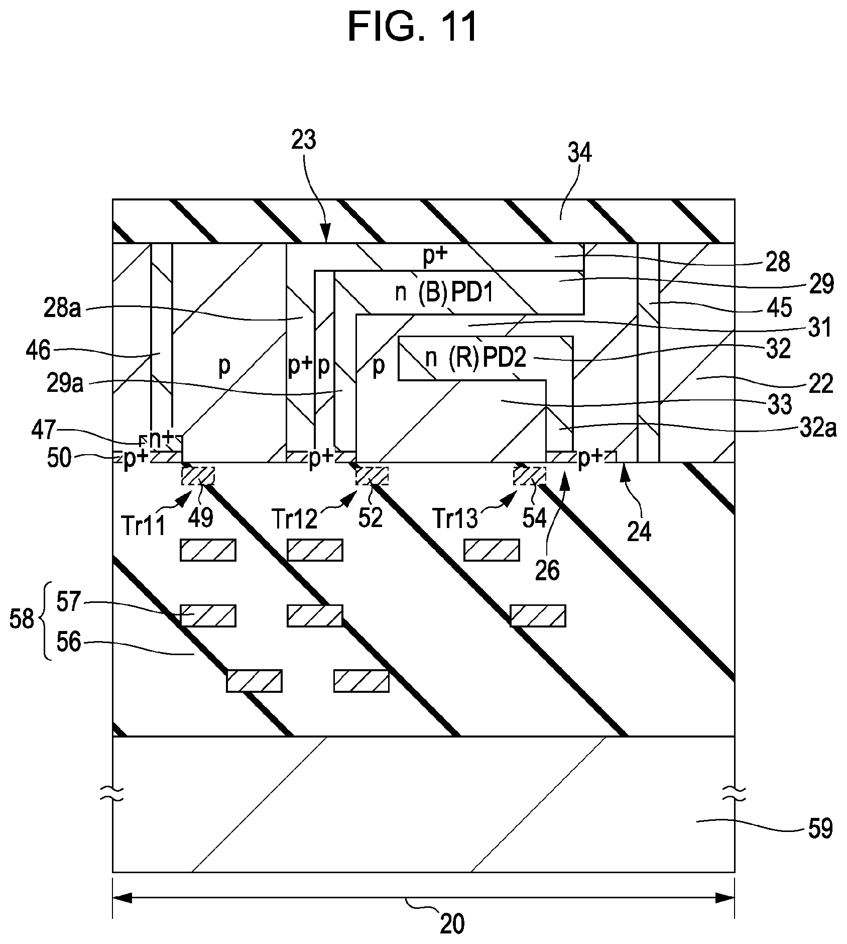 Patent US11832463 Figure 9 – Solid-state imaging device, method of manufacturing the same, and electronic apparatus