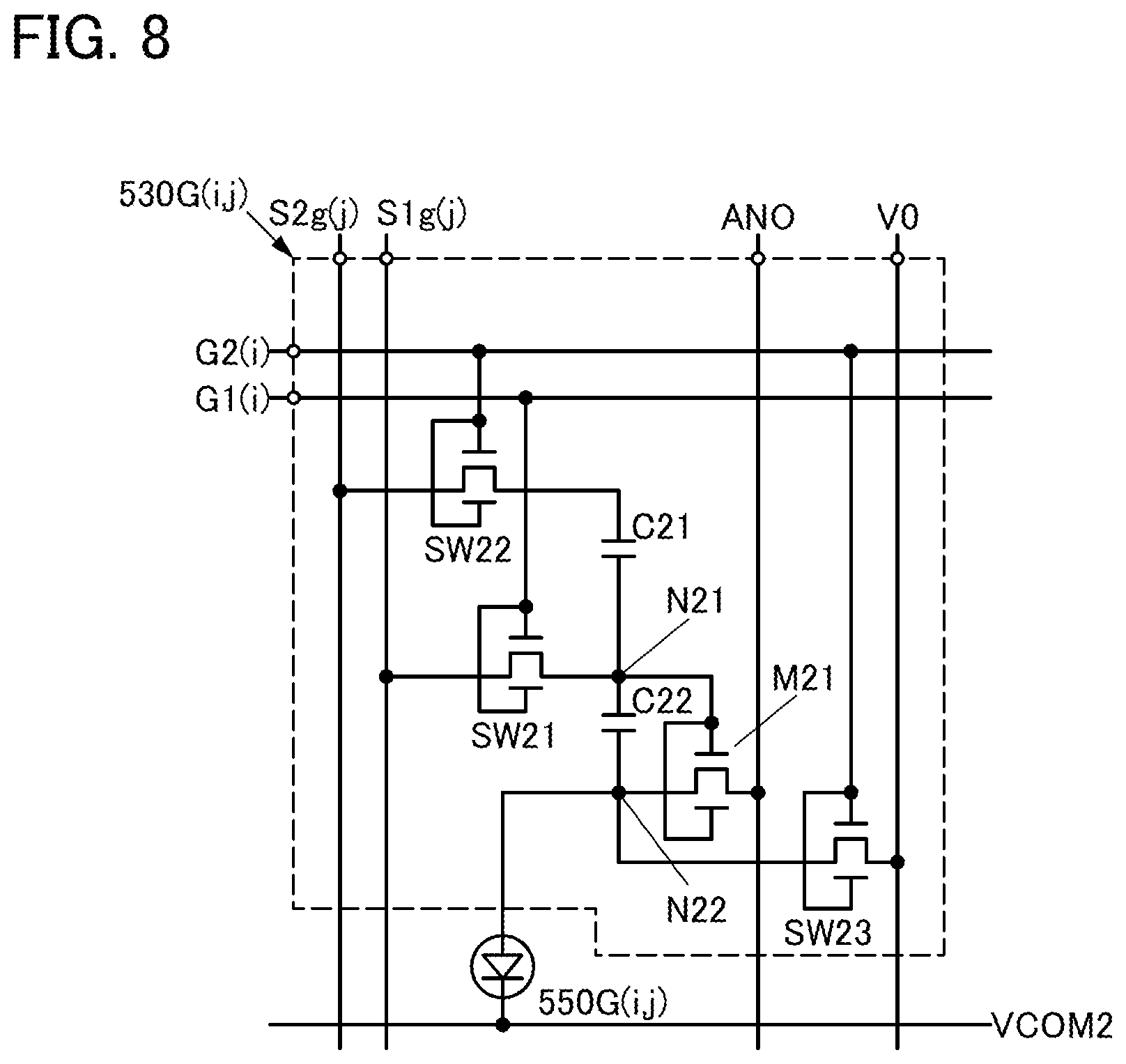 Patent US11832464 Figure 8 – Functional panel, display device, input/output device, and data processing device