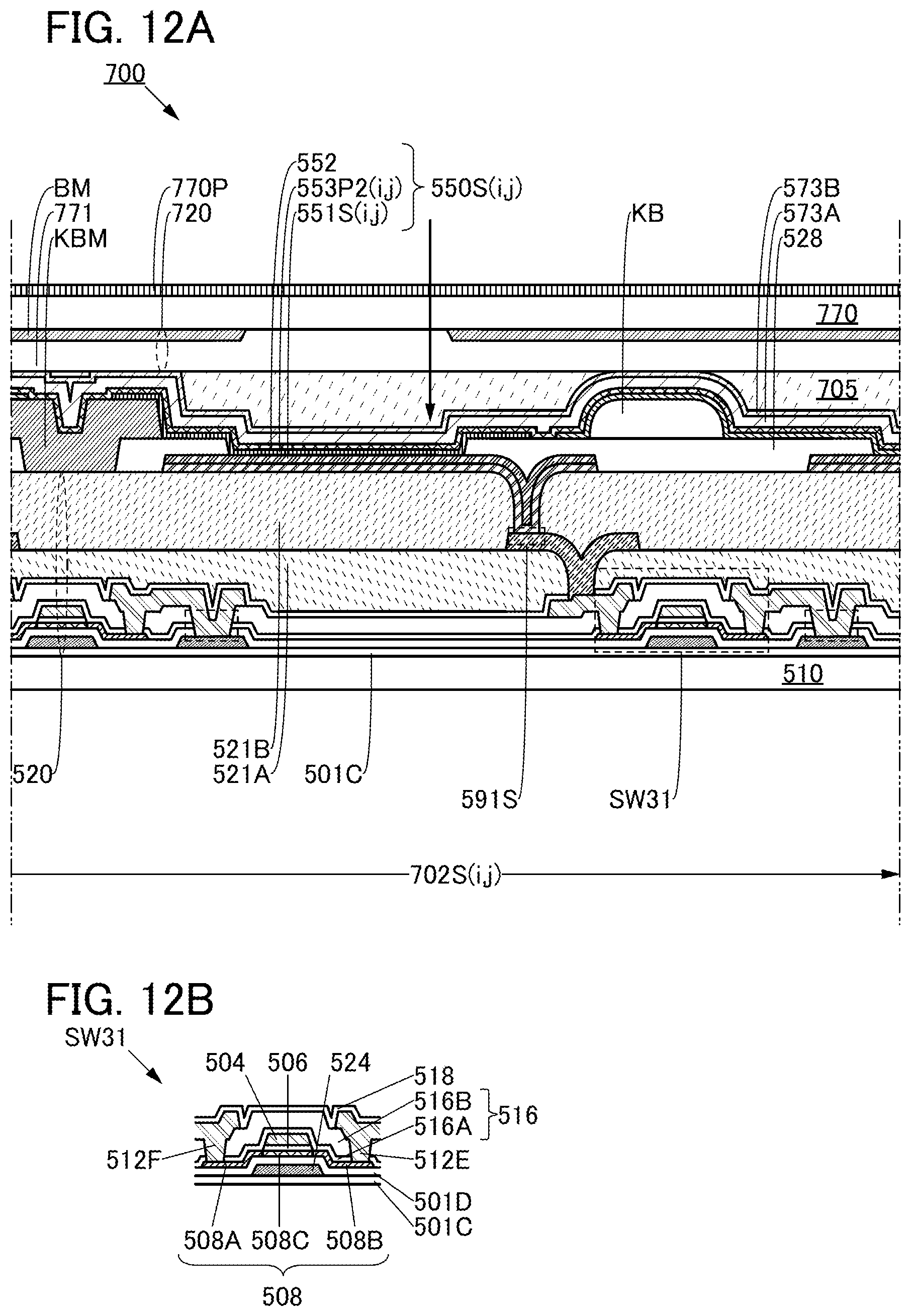 Patent US11832464 Figure 12 – Functional panel, display device, input/output device, and data processing device