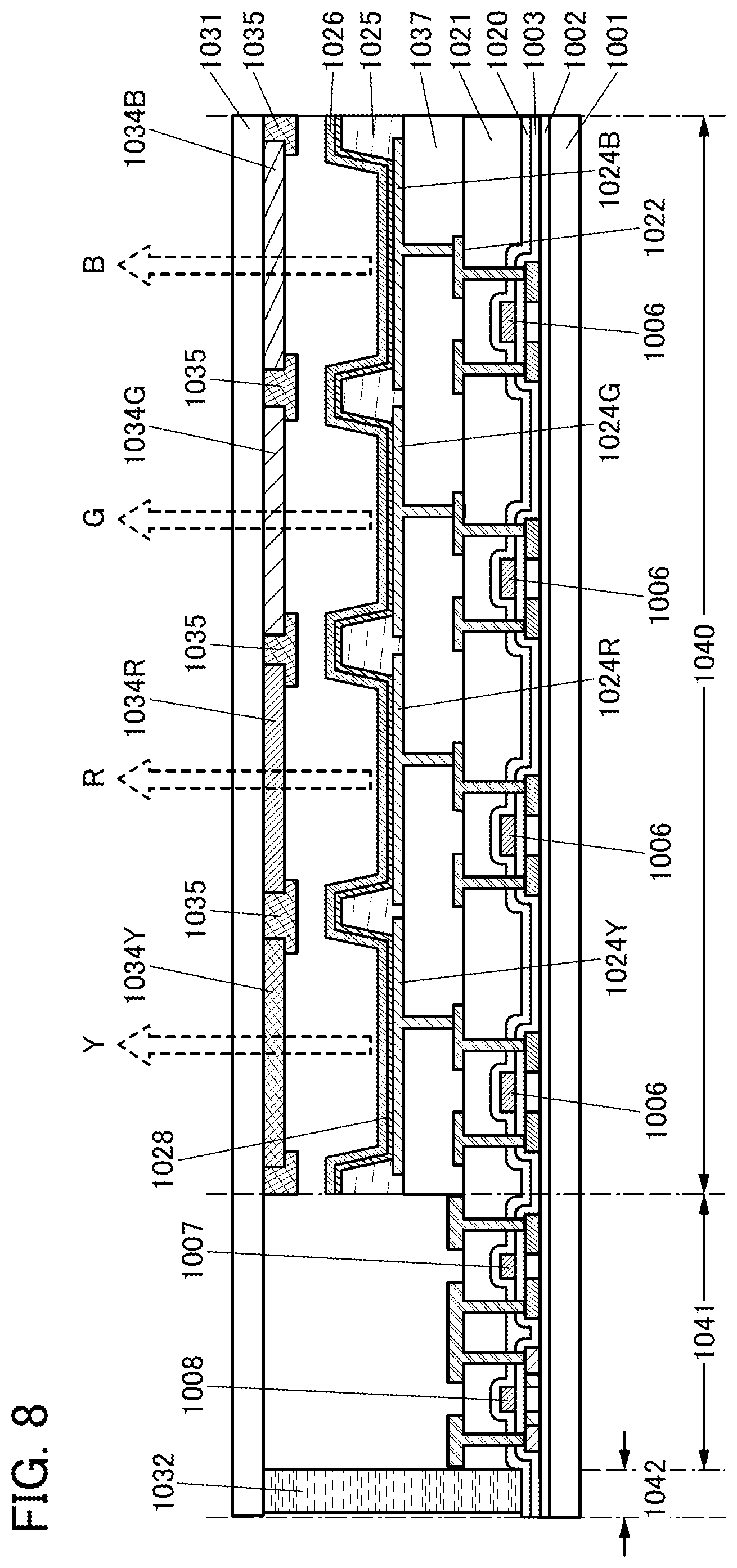 Patent US11832465 Figure 8 – Light-emitting element, light-emitting device, electronic device, and lighting device