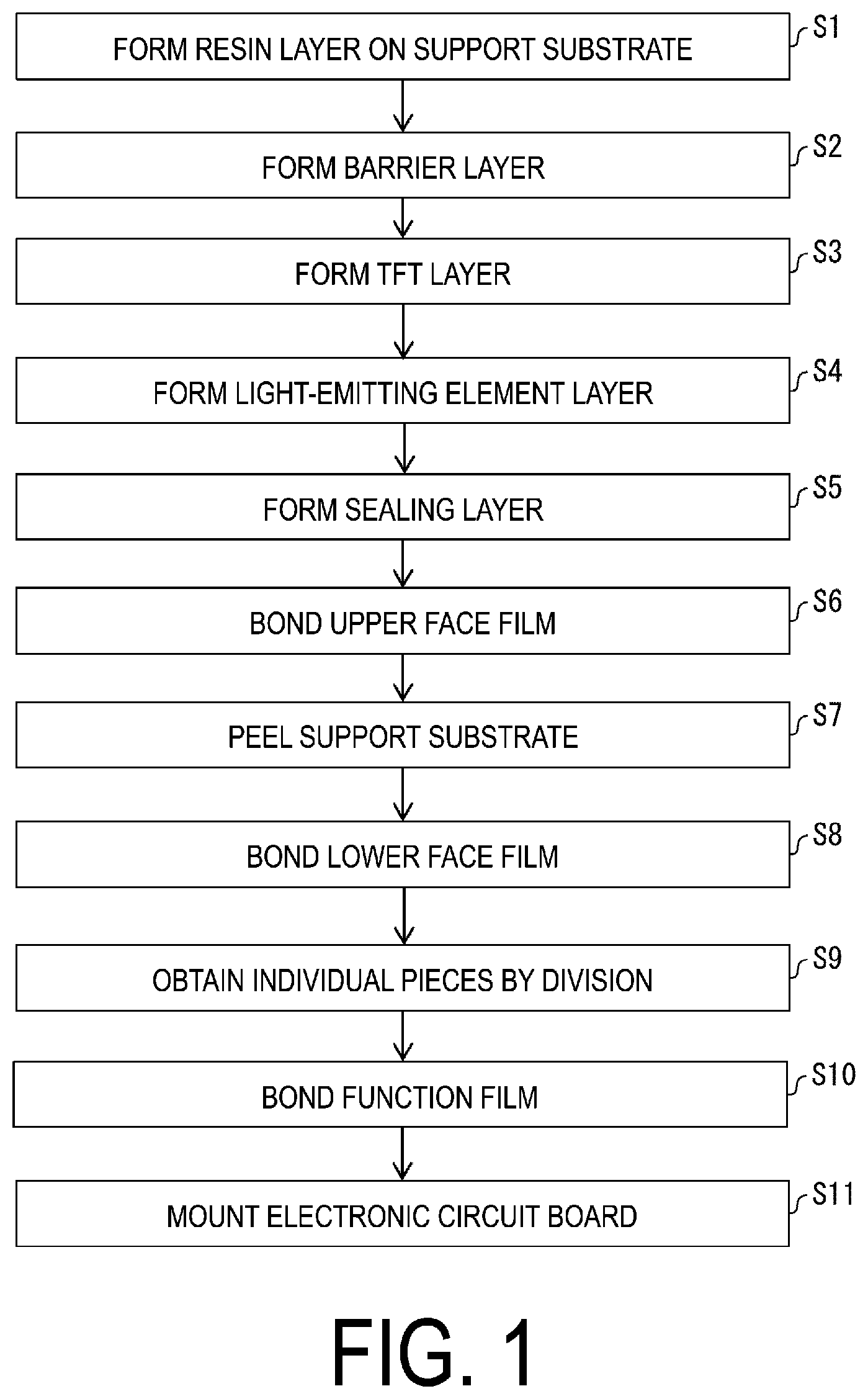 Patent US11832466 Figure 1 – Electroluminescent element and display device