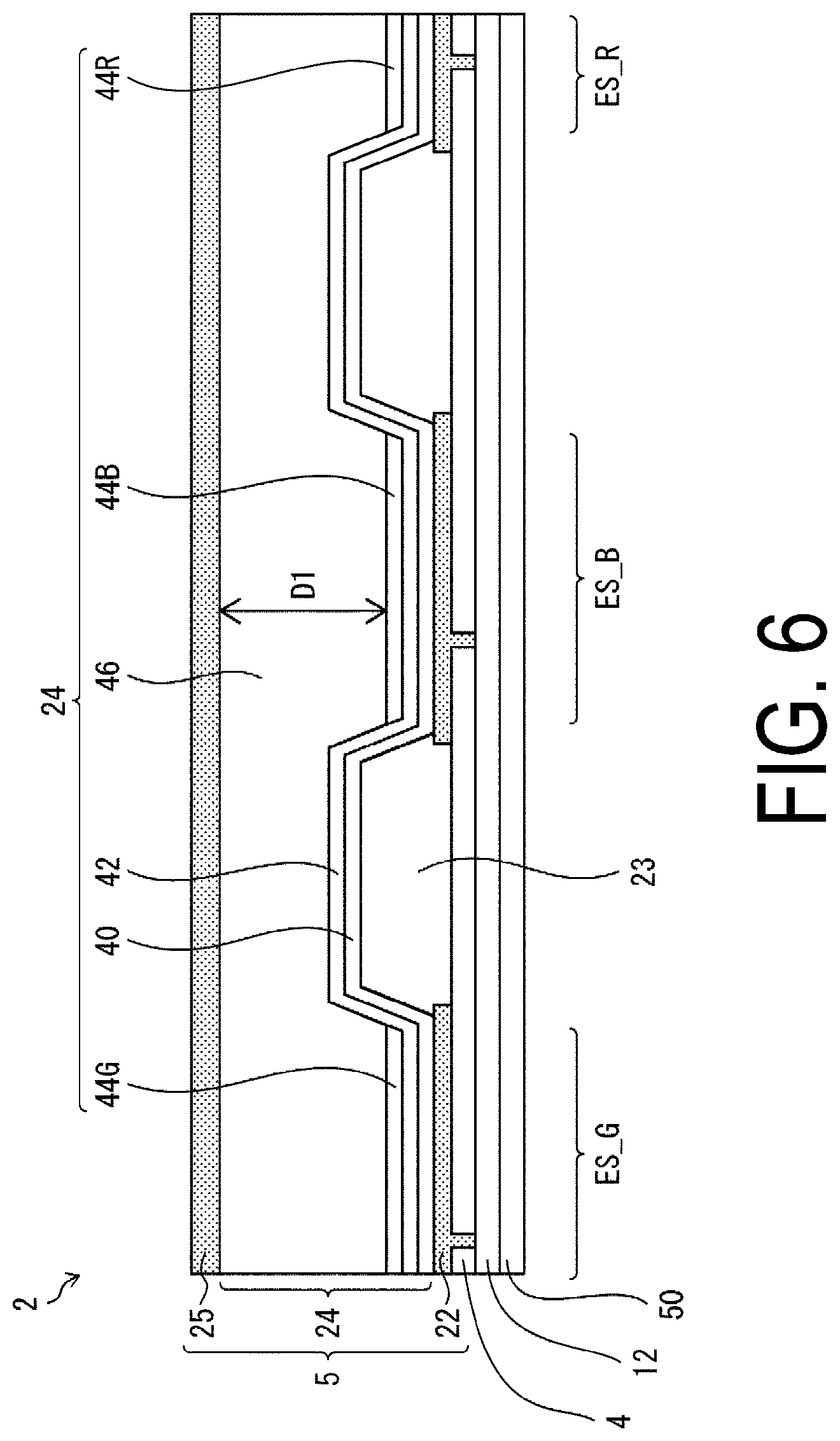 Patent US11832466 Figure 6 – Electroluminescent element and display device