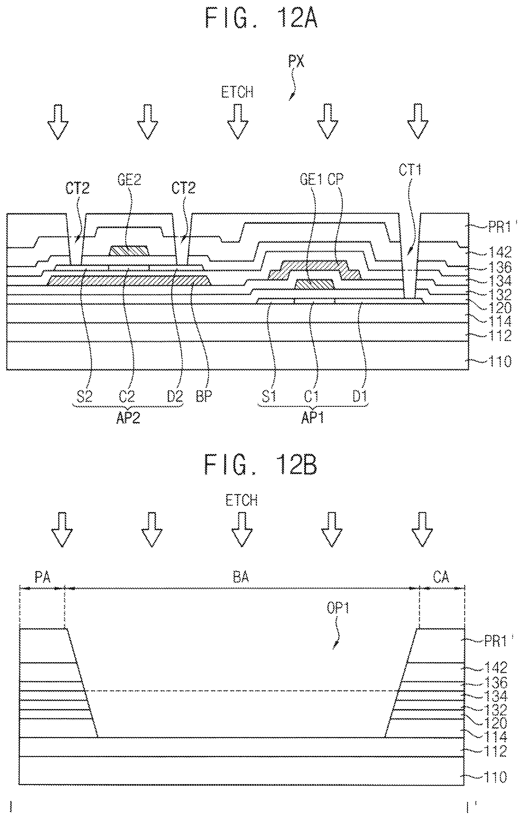Patent US11832471 Figure 12 – Inorganic layer structure in bending area of display device and method of providing the same