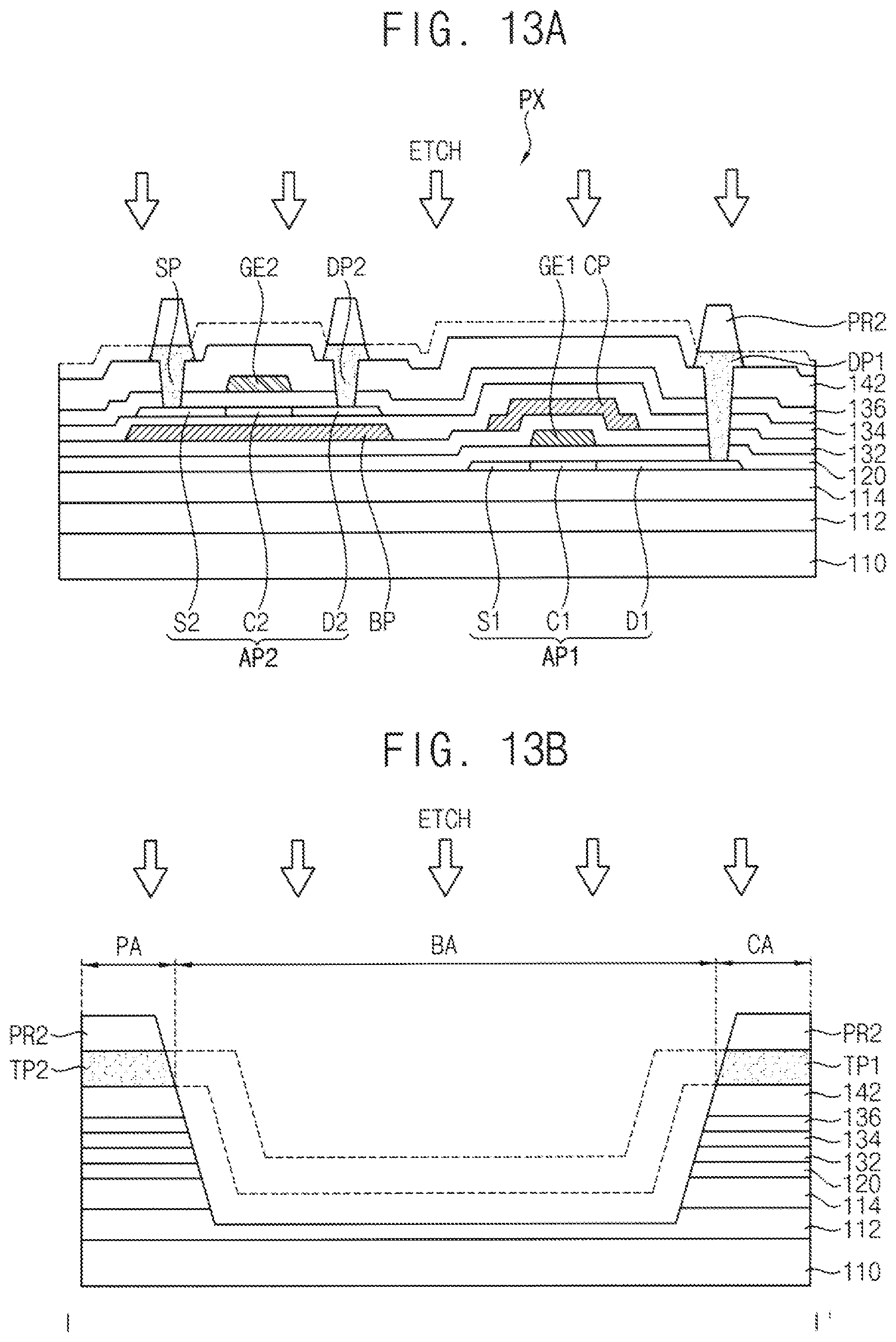 Patent US11832471 Figure 13 – Inorganic layer structure in bending area of display device and method of providing the same
