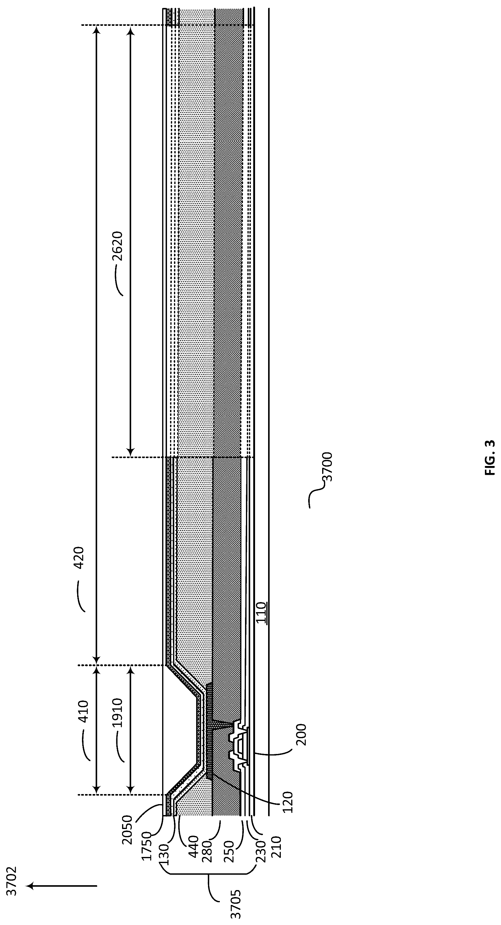 Patent US11832473 Figure 3 – Optoelectronic device including light transmissive regions, with light diffraction characteristics