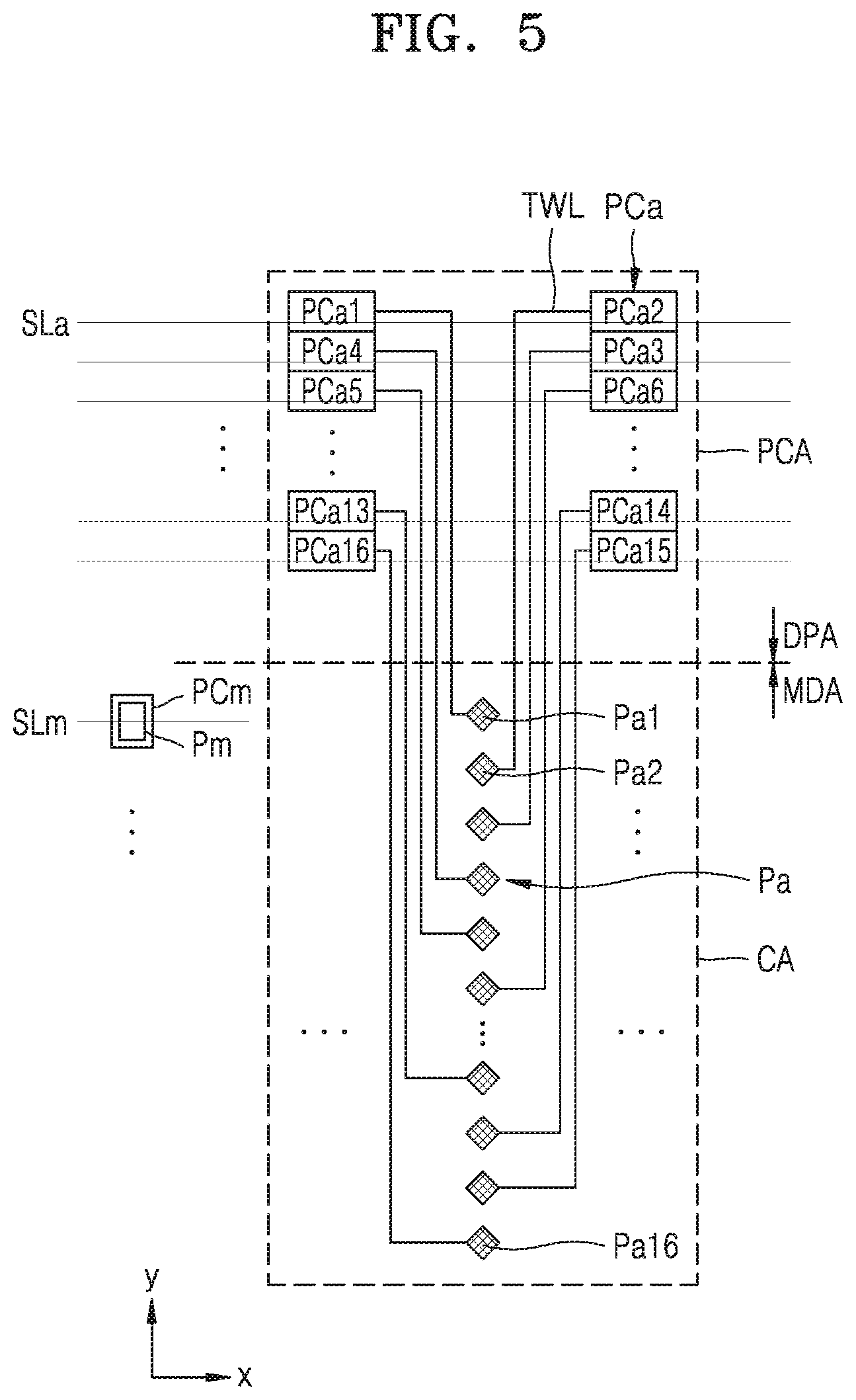 Patent US11832479 Figure 7 – Display device which includes an expanded display area