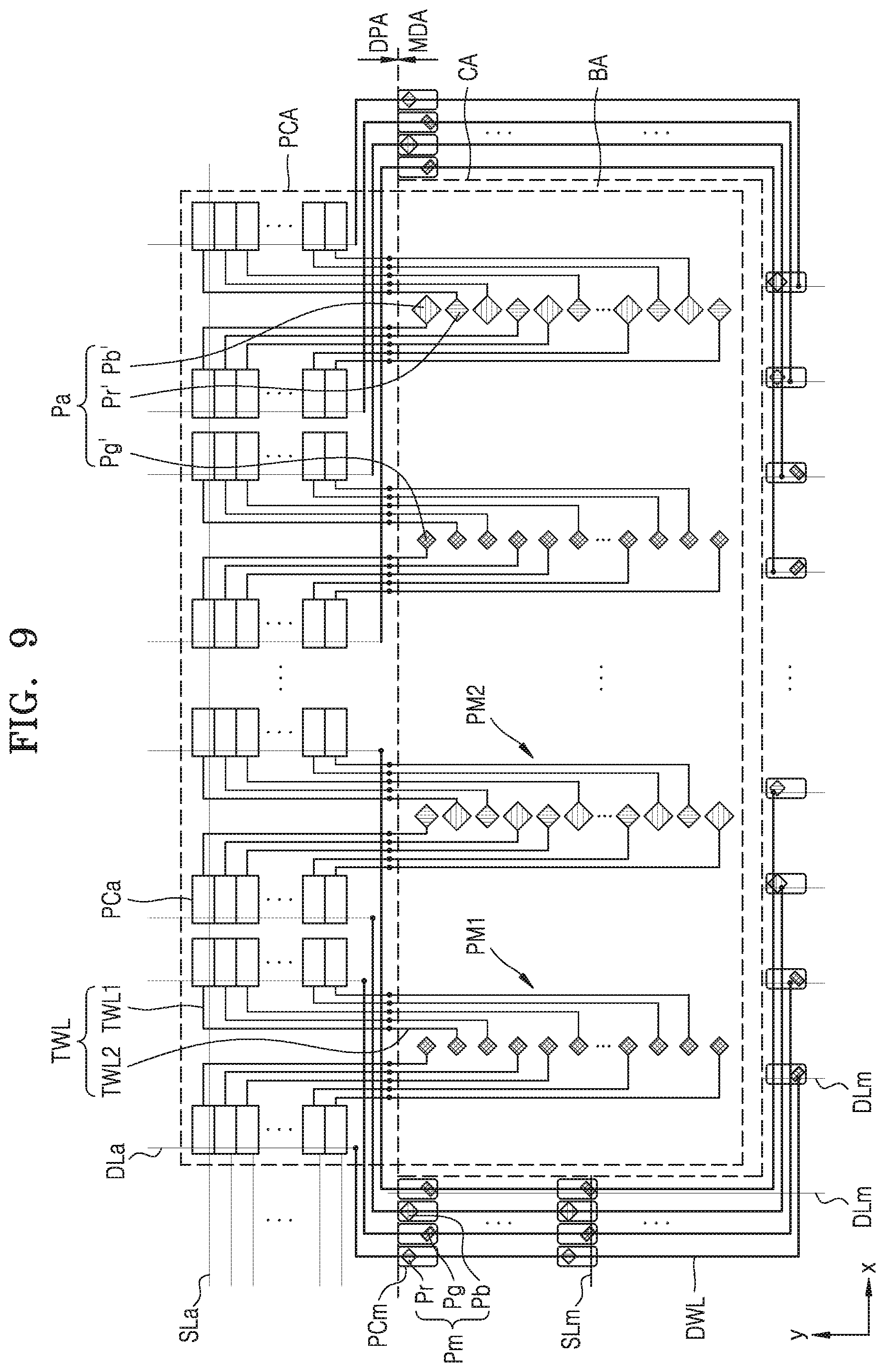 Patent US11832479 Figure 11 – Display device which includes an expanded display area