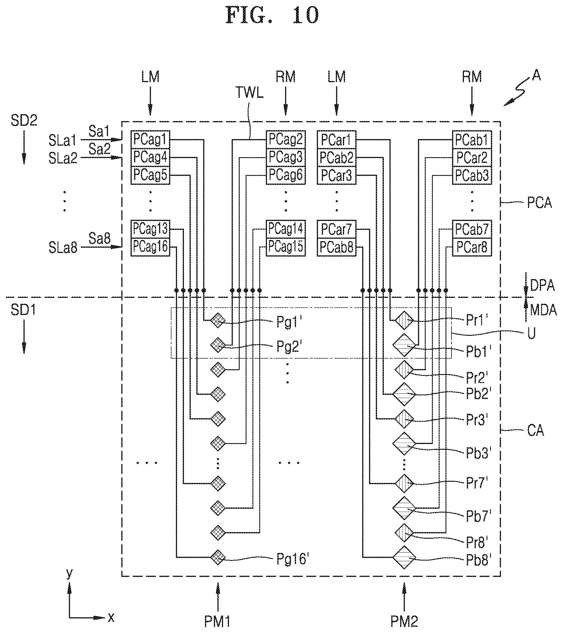 Patent US11832479 Figure 12 – Display device which includes an expanded display area