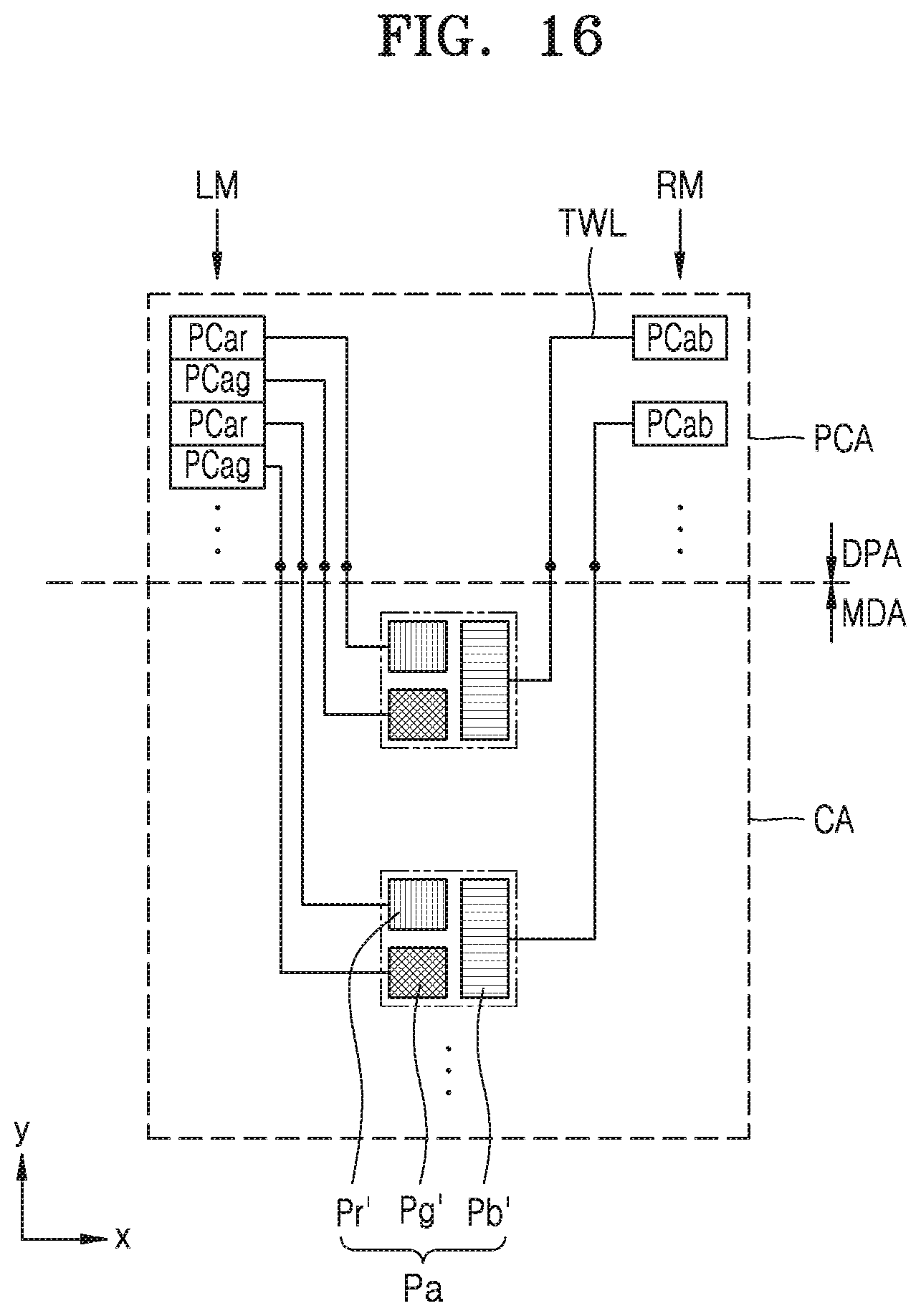 Patent US11832479 Figure 20 – Display device which includes an expanded display area