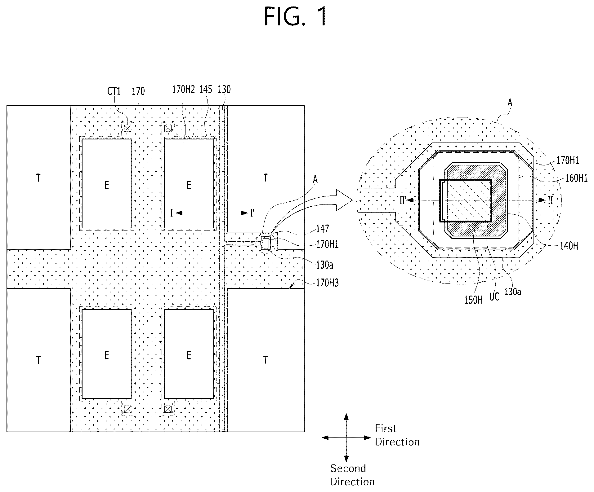 Patent US11832488 Figure 1 – Display device having auxiliary wiring