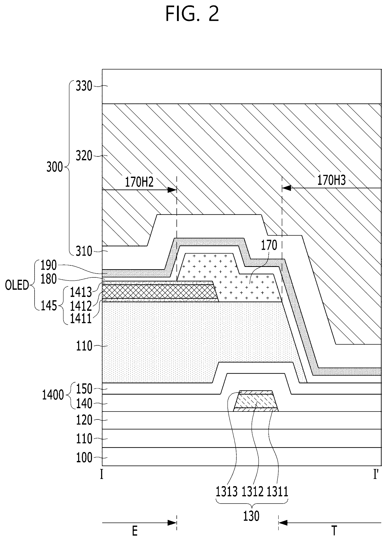 Patent US11832488 Figure 2 – Display device having auxiliary wiring