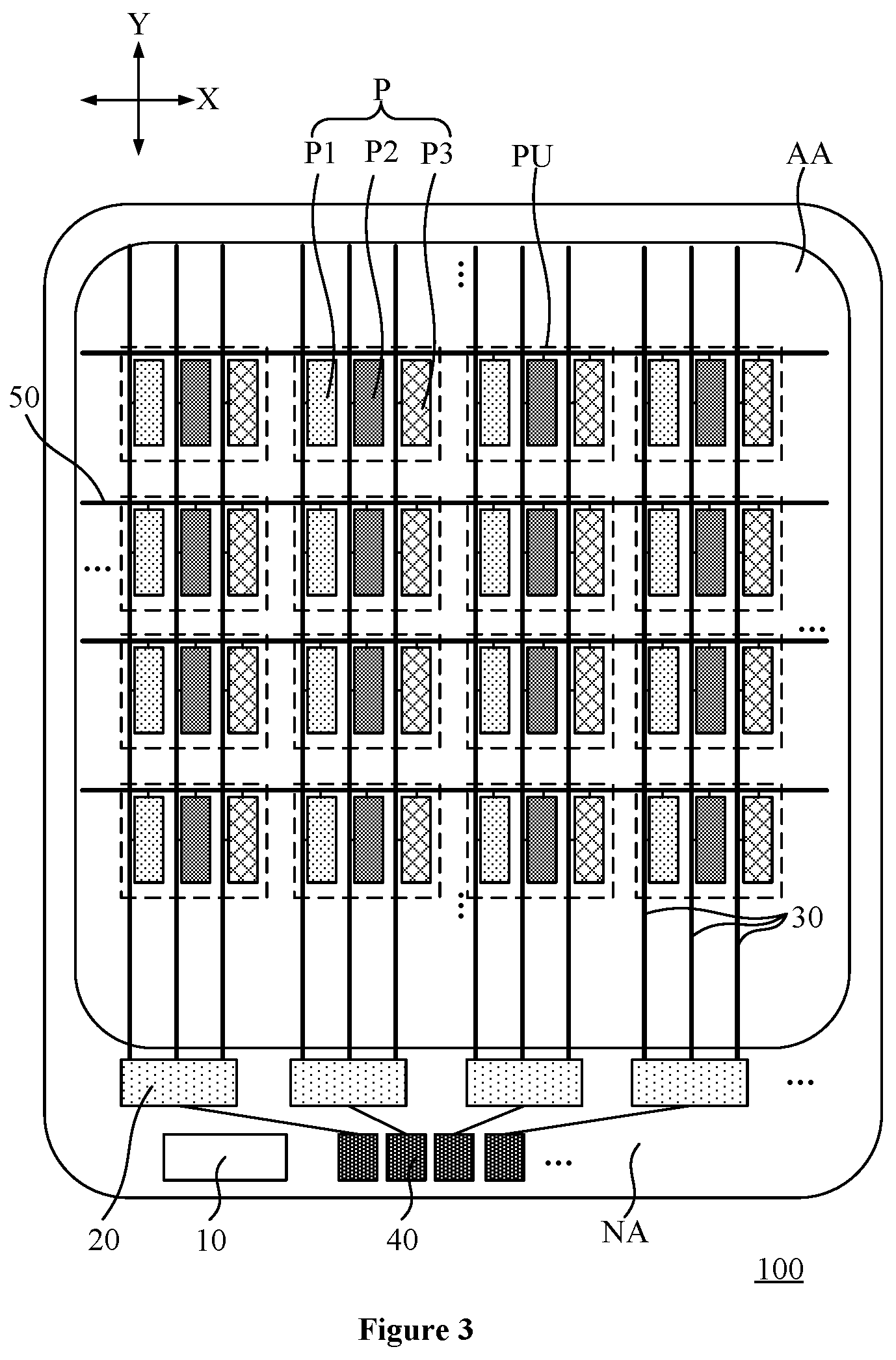 Patent US11832492 Figure 3 – Display panel and display control method, and display device