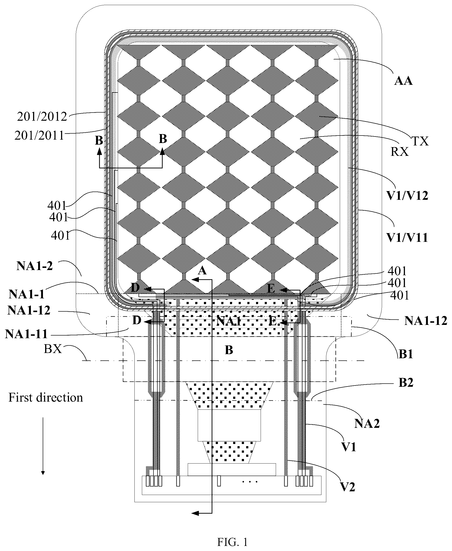 Patent US11832501 — Display panel — Figure 1