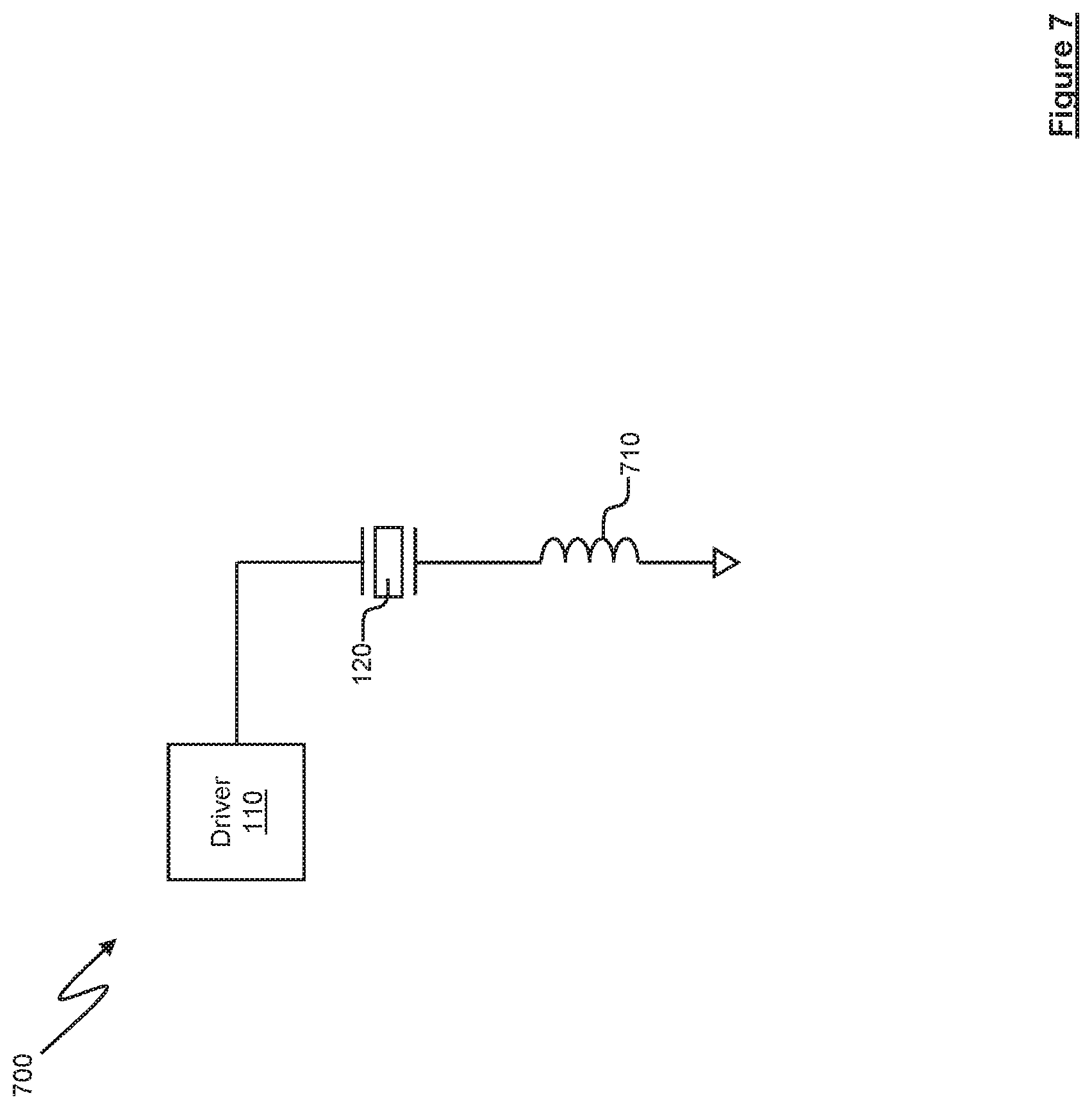 Patent US11832523 Figure 7 – Driver circuitry comprising active inductor circuitry for driving piezoelectric transducers