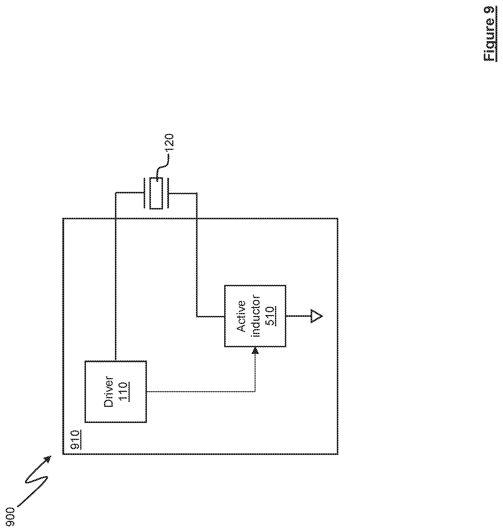 Patent US11832523 Figure 9 – Driver circuitry comprising active inductor circuitry for driving piezoelectric transducers