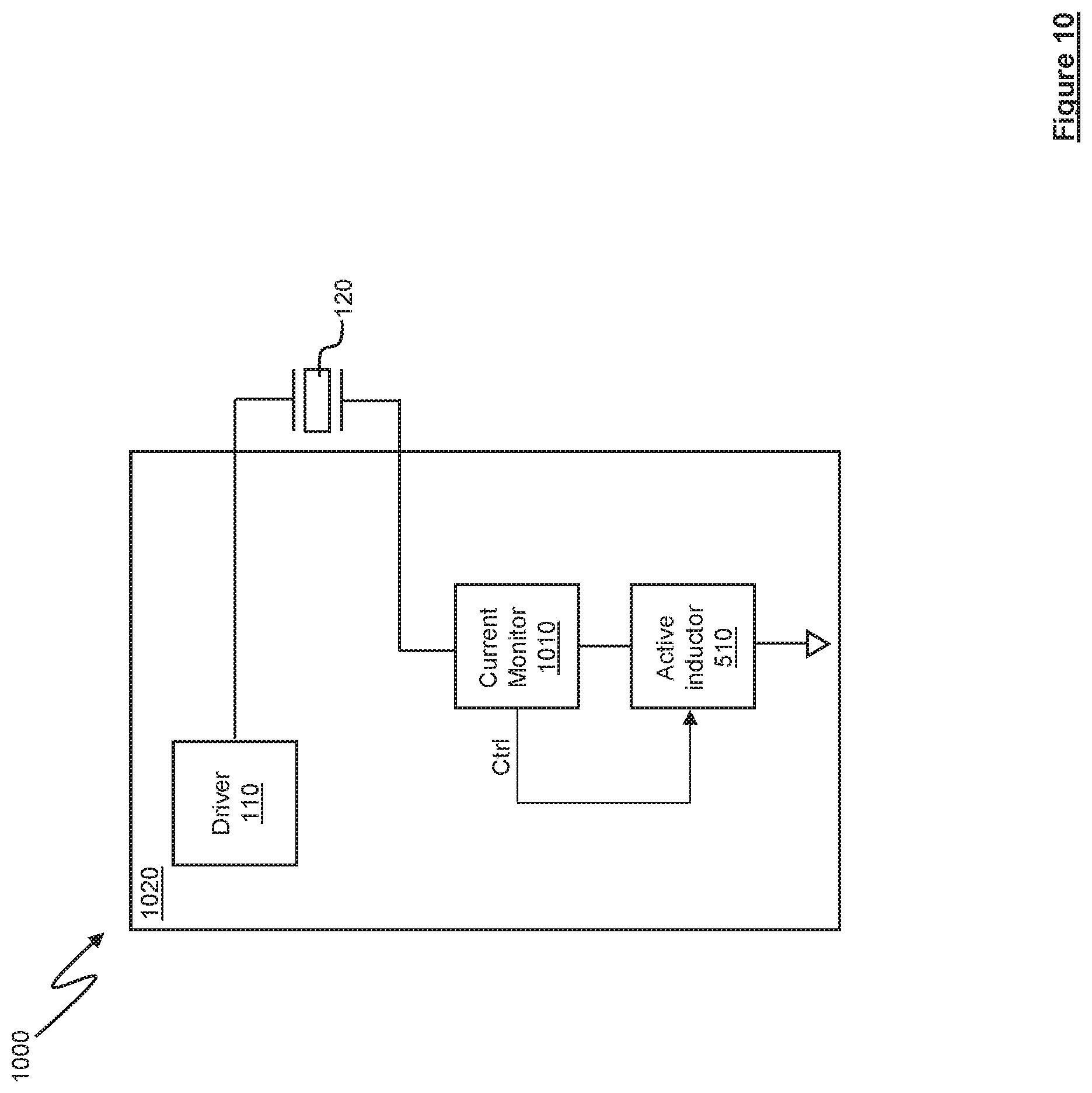 Patent US11832523 Figure 10 – Driver circuitry comprising active inductor circuitry for driving piezoelectric transducers