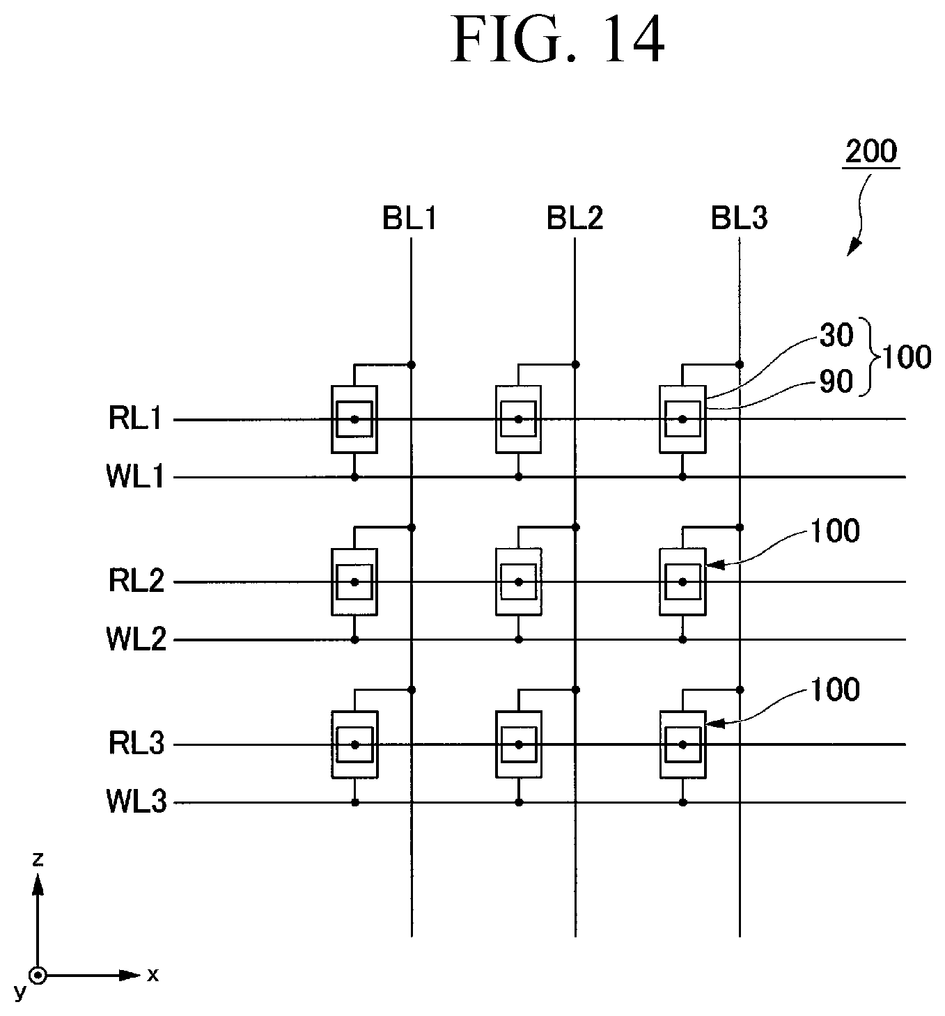 Patent US11832531 Figure 14 – Spin-orbit torque magnetization rotational element, spin-orbit torque magnetoresistance effect element, magnetic memory, and reservoir element