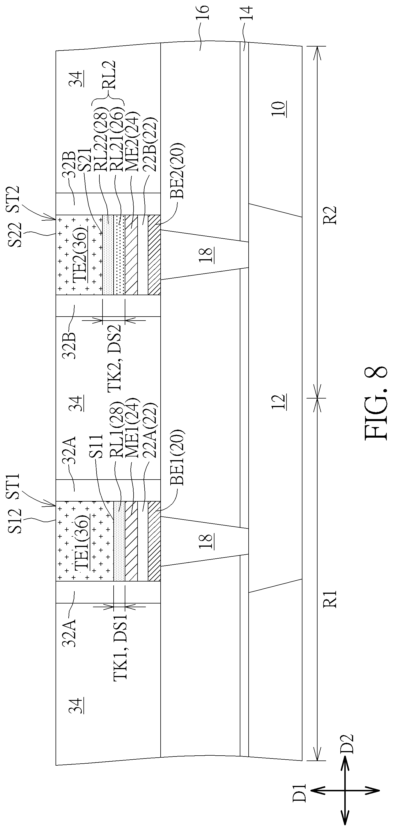 Patent US11832536 Figure 8 – Manufacturing method of resistive memory device