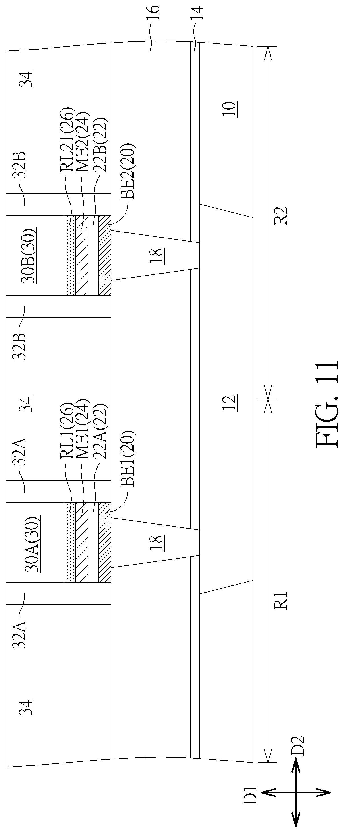 Patent US11832536 Figure 11 – Manufacturing method of resistive memory device