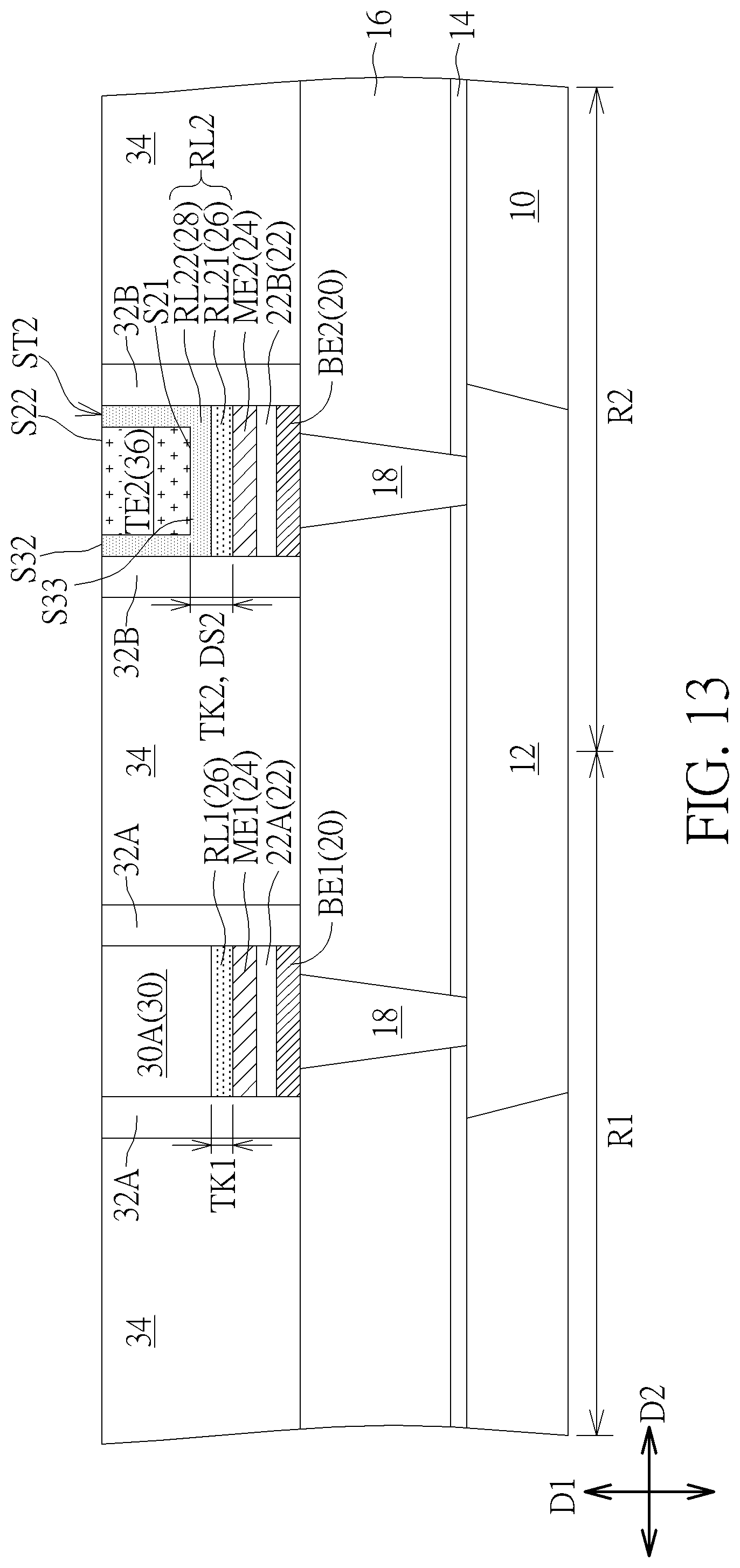 Patent US11832536 Figure 13 – Manufacturing method of resistive memory device