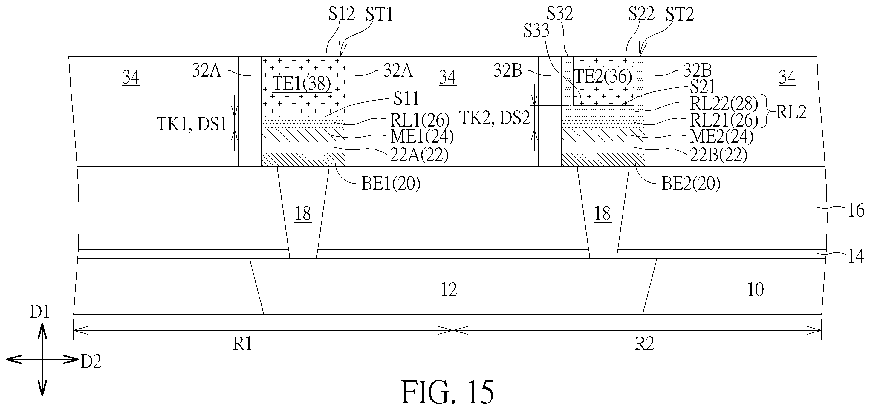 Patent US11832536 Figure 15 – Manufacturing method of resistive memory device