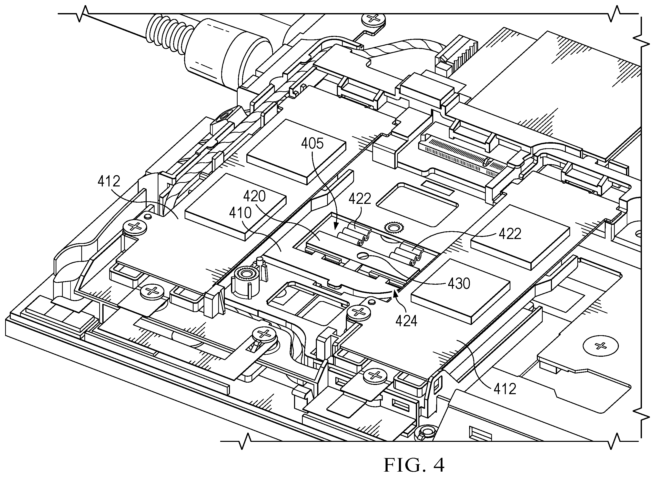 Patent US11836008 Figure 4 – Configurable component receptacle for use with information handling systems