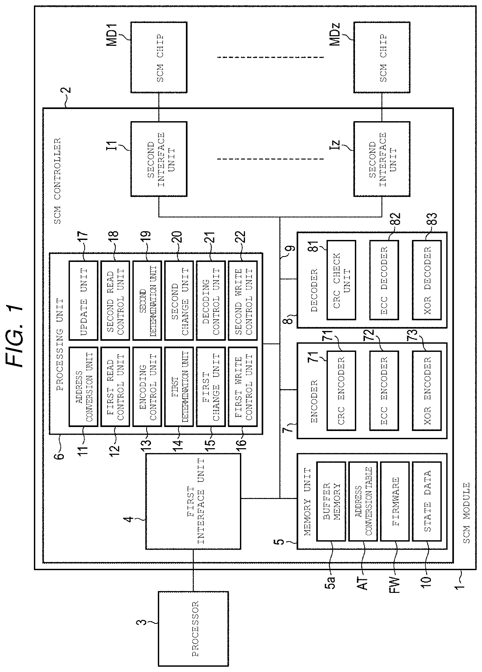 Patent US11836039 — Memory controller and memory system — Figure 1