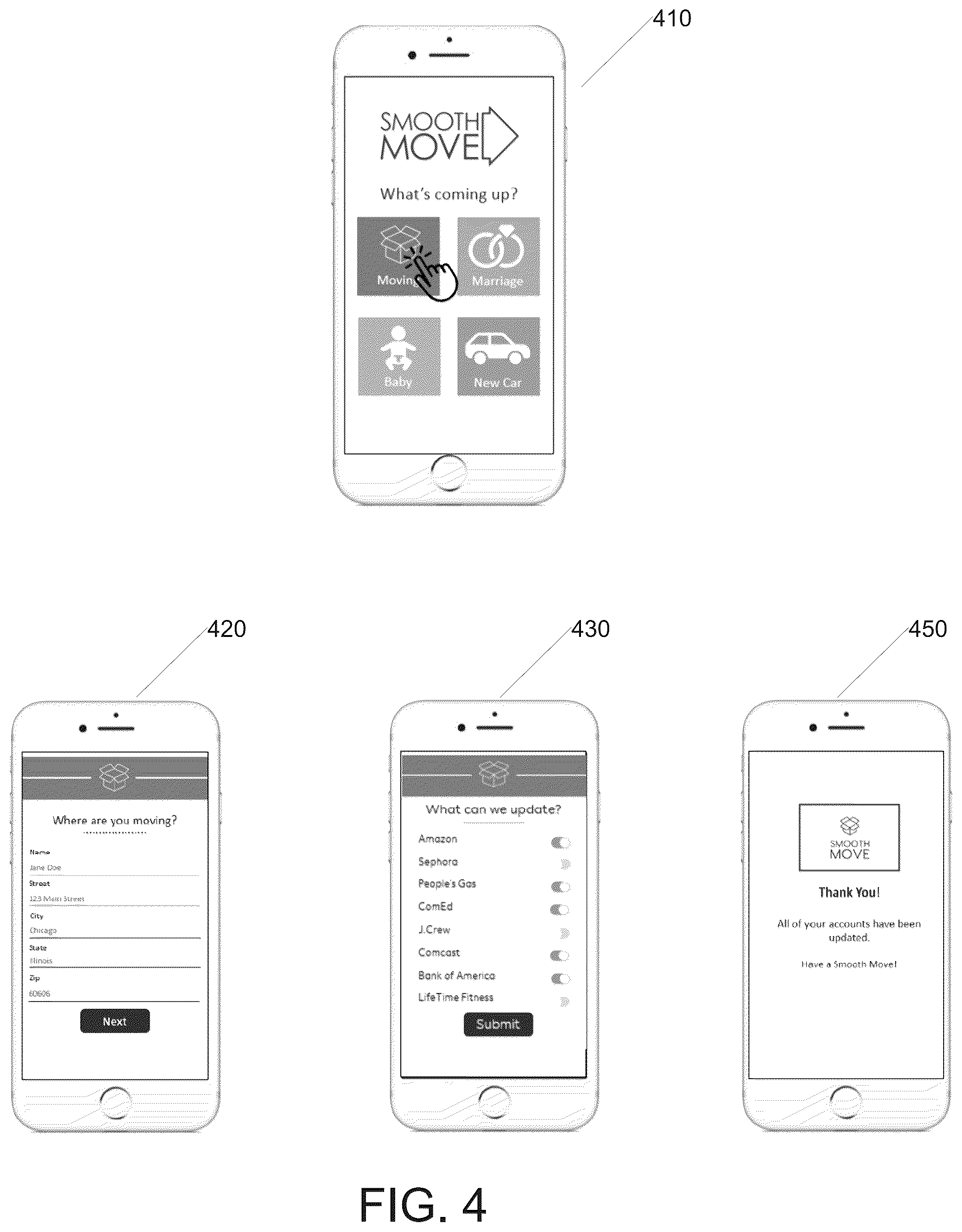 Patent US11836241 Figure 4 – Automatic update of user information