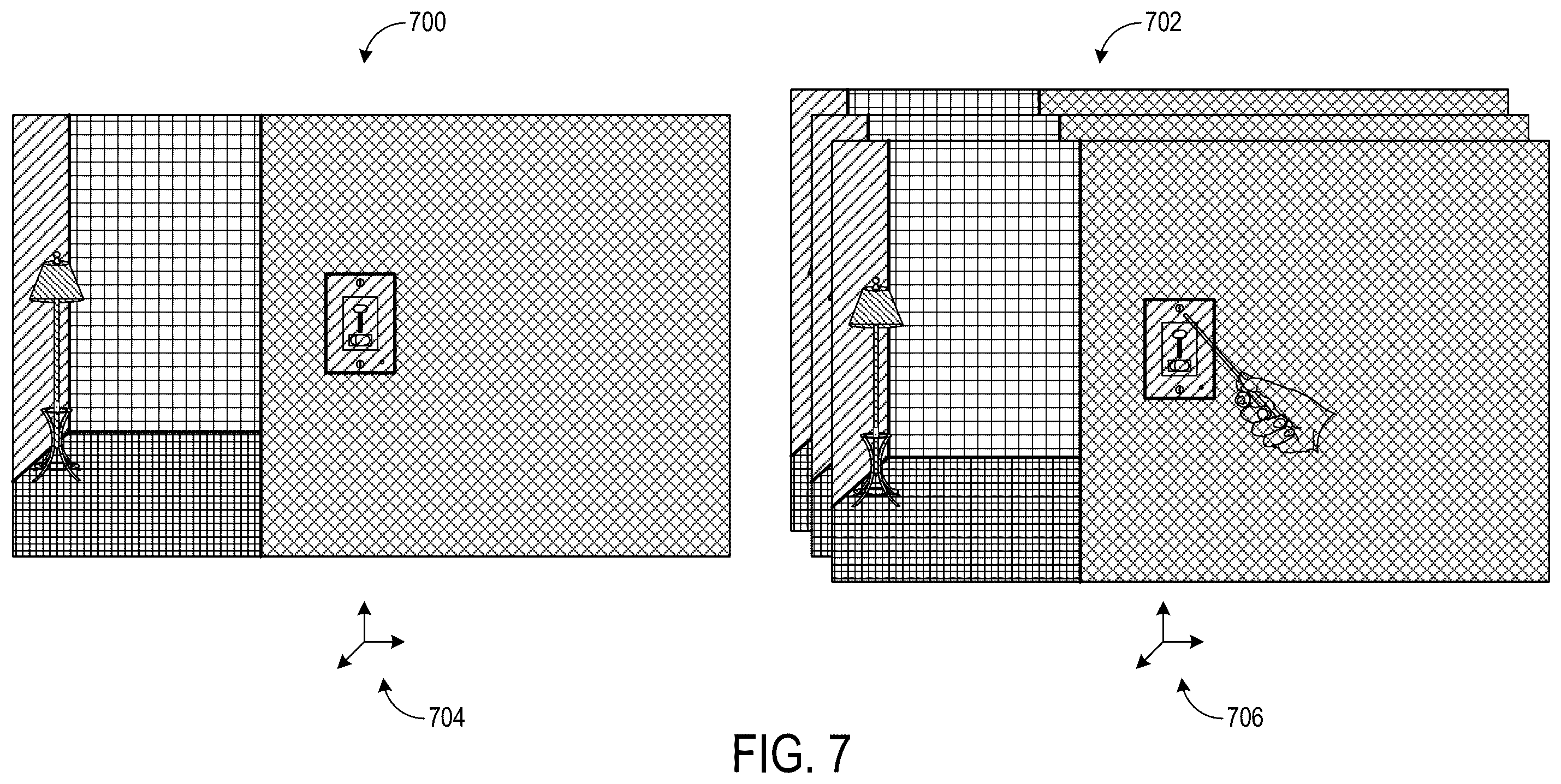 Patent US11836294 Figure 11 – Spatially consistent representation of hand motion