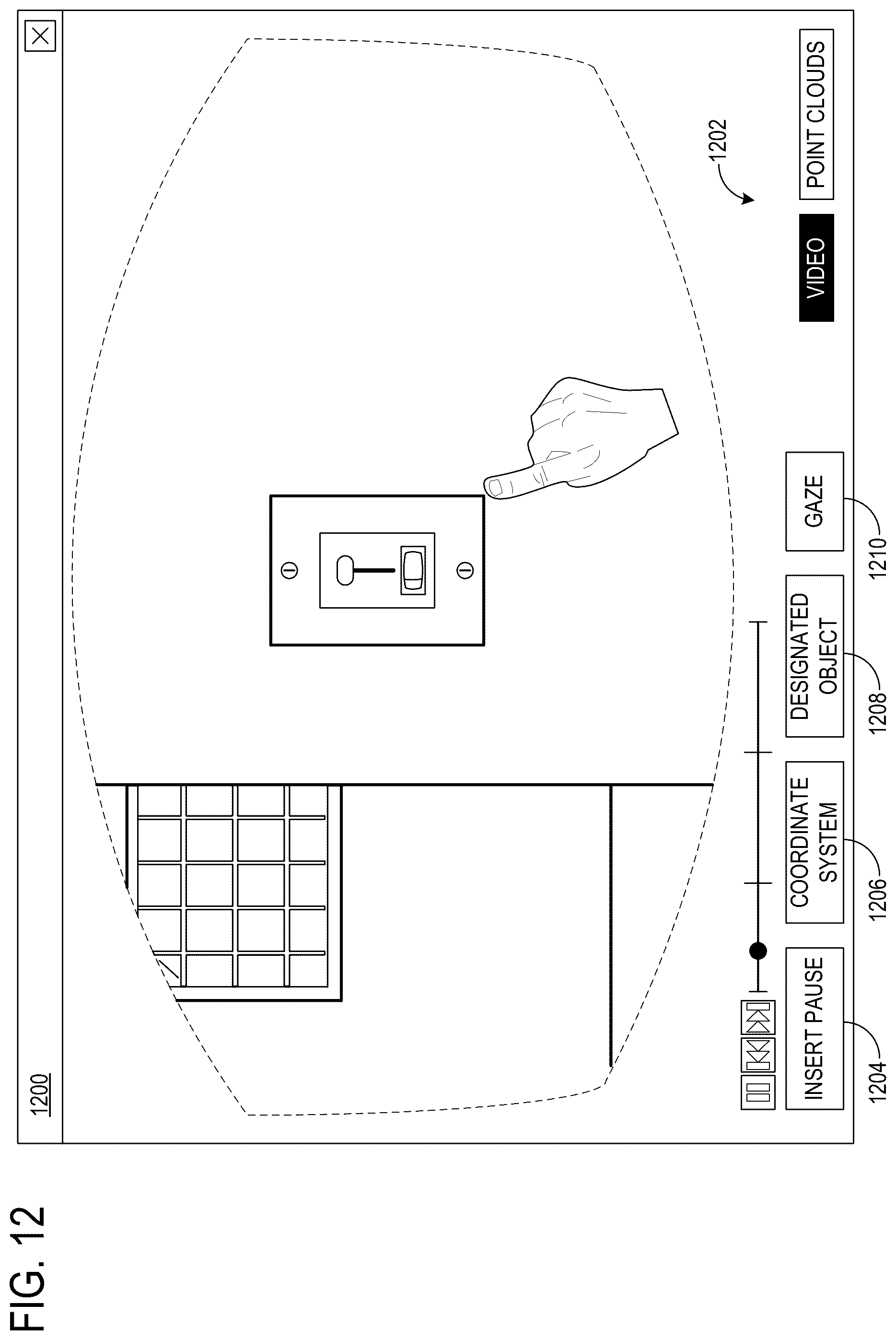 Patent US11836294 Figure 16 – Spatially consistent representation of hand motion