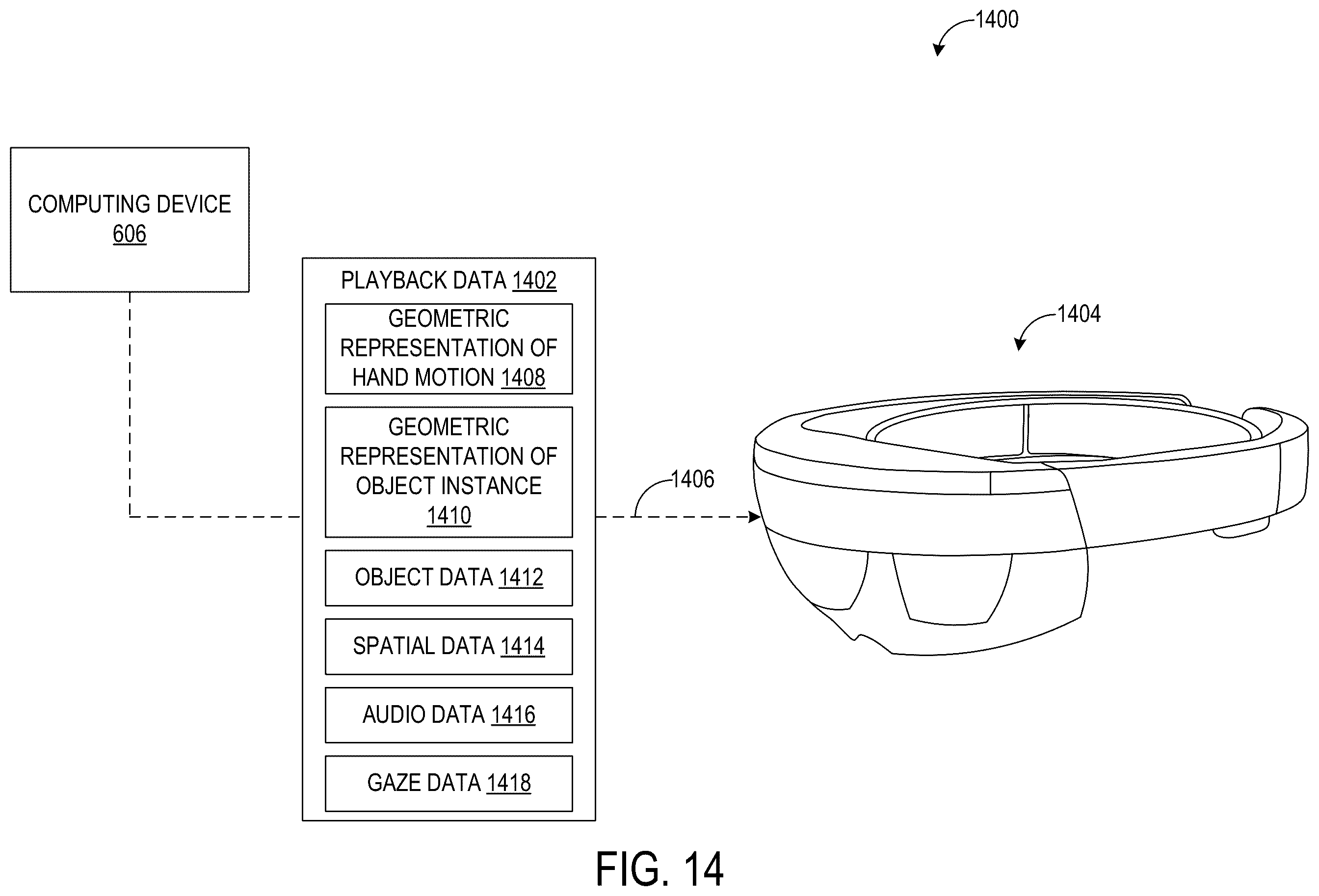 Patent US11836294 Figure 19 – Spatially consistent representation of hand motion