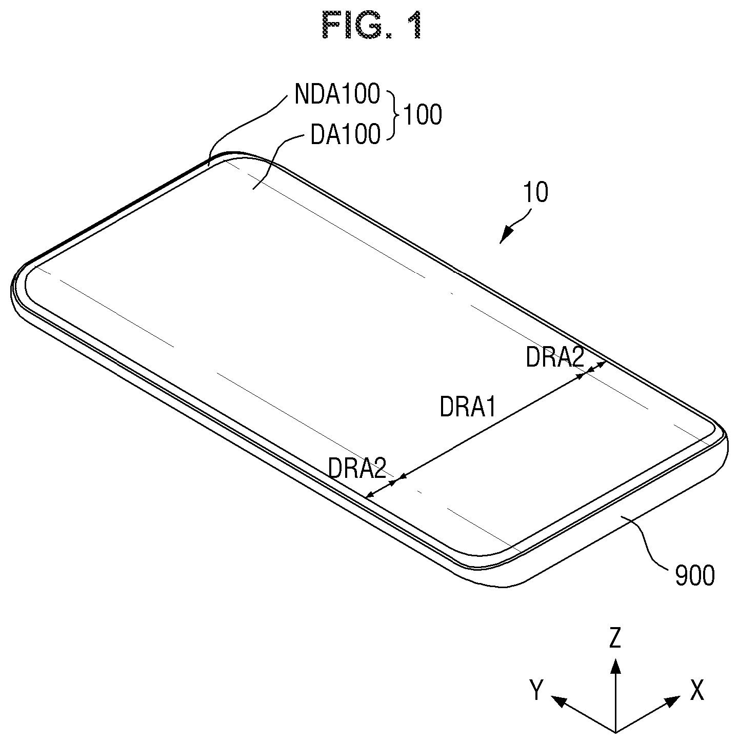 Patent US11836309 Figure 1 – Display device