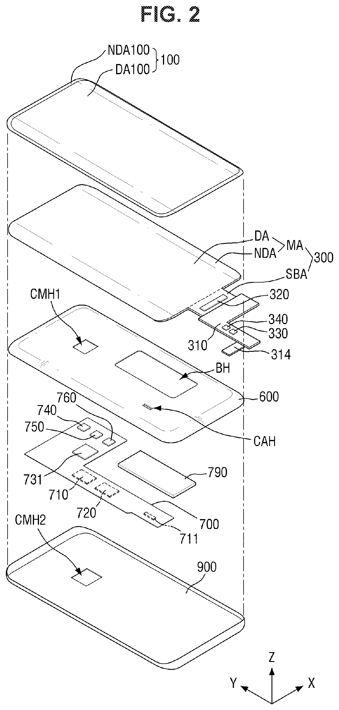 Patent US11836309 Figure 2 – Display device