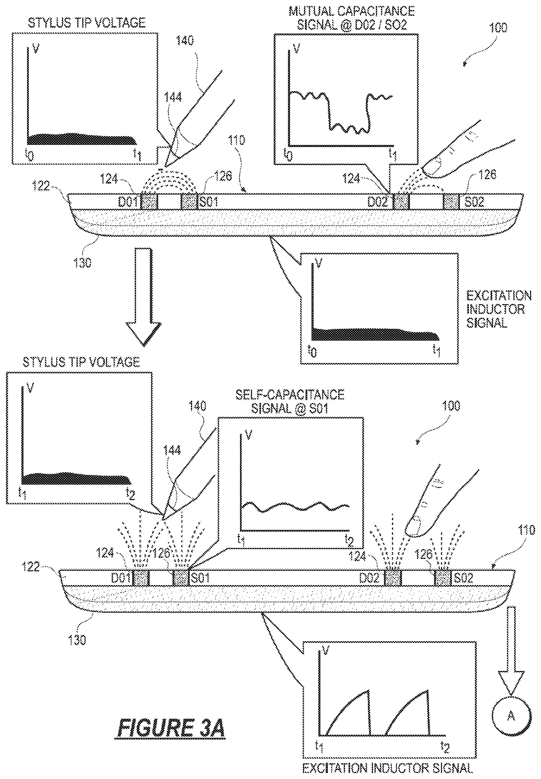 Patent US11836316 Figure 3 – Stylus and touch input system