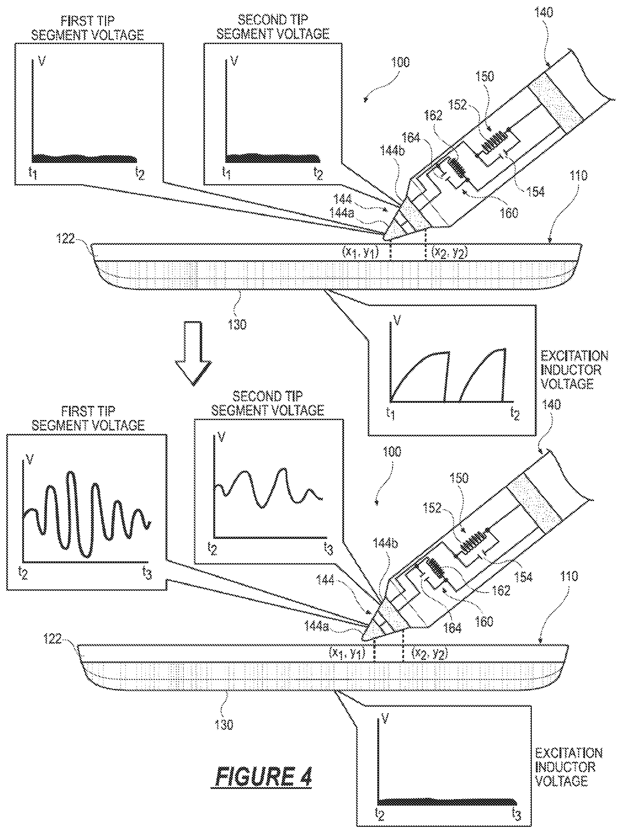 Patent US11836316 Figure 5 – Stylus and touch input system