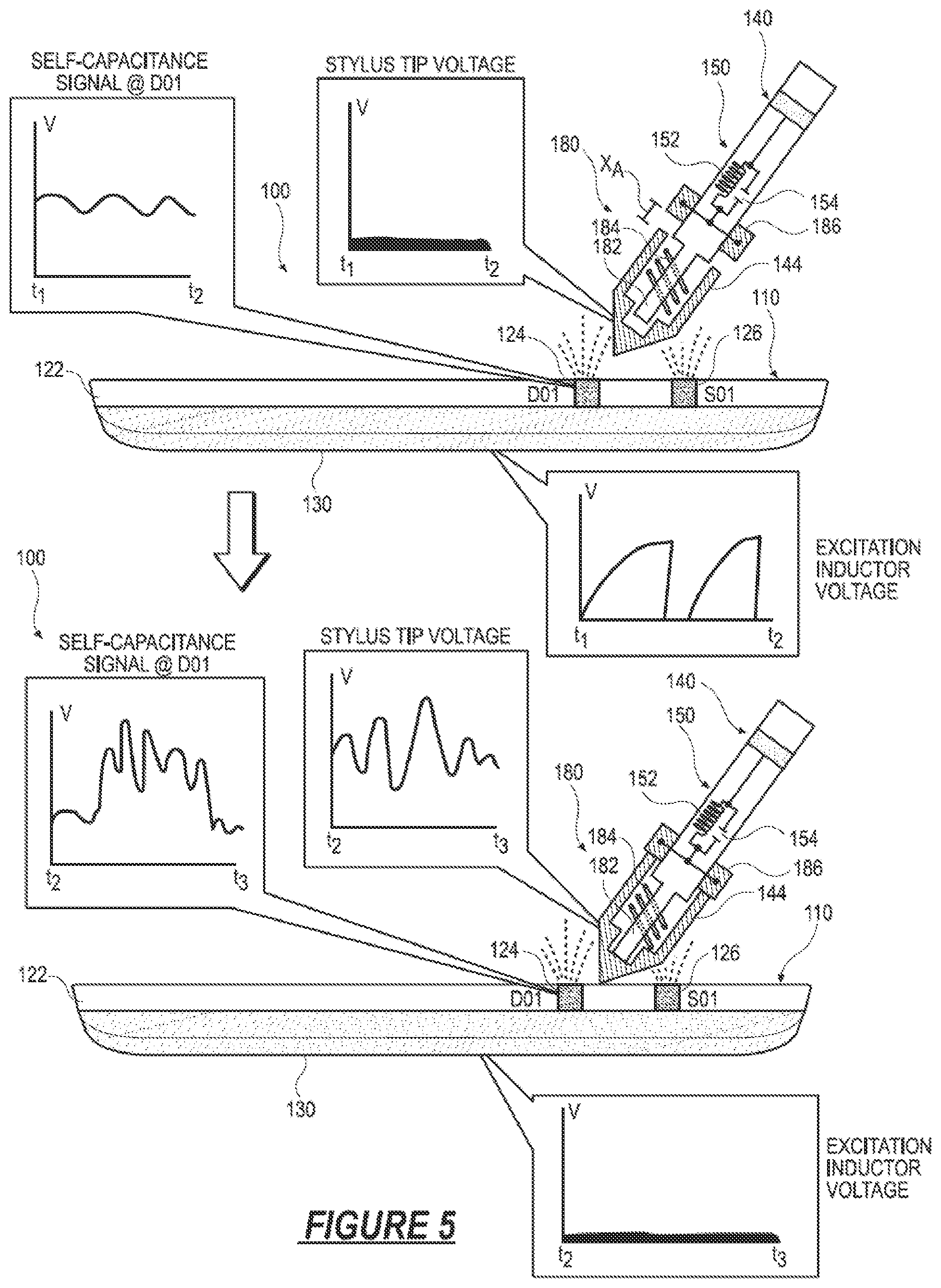 Patent US11836316 Figure 6 – Stylus and touch input system