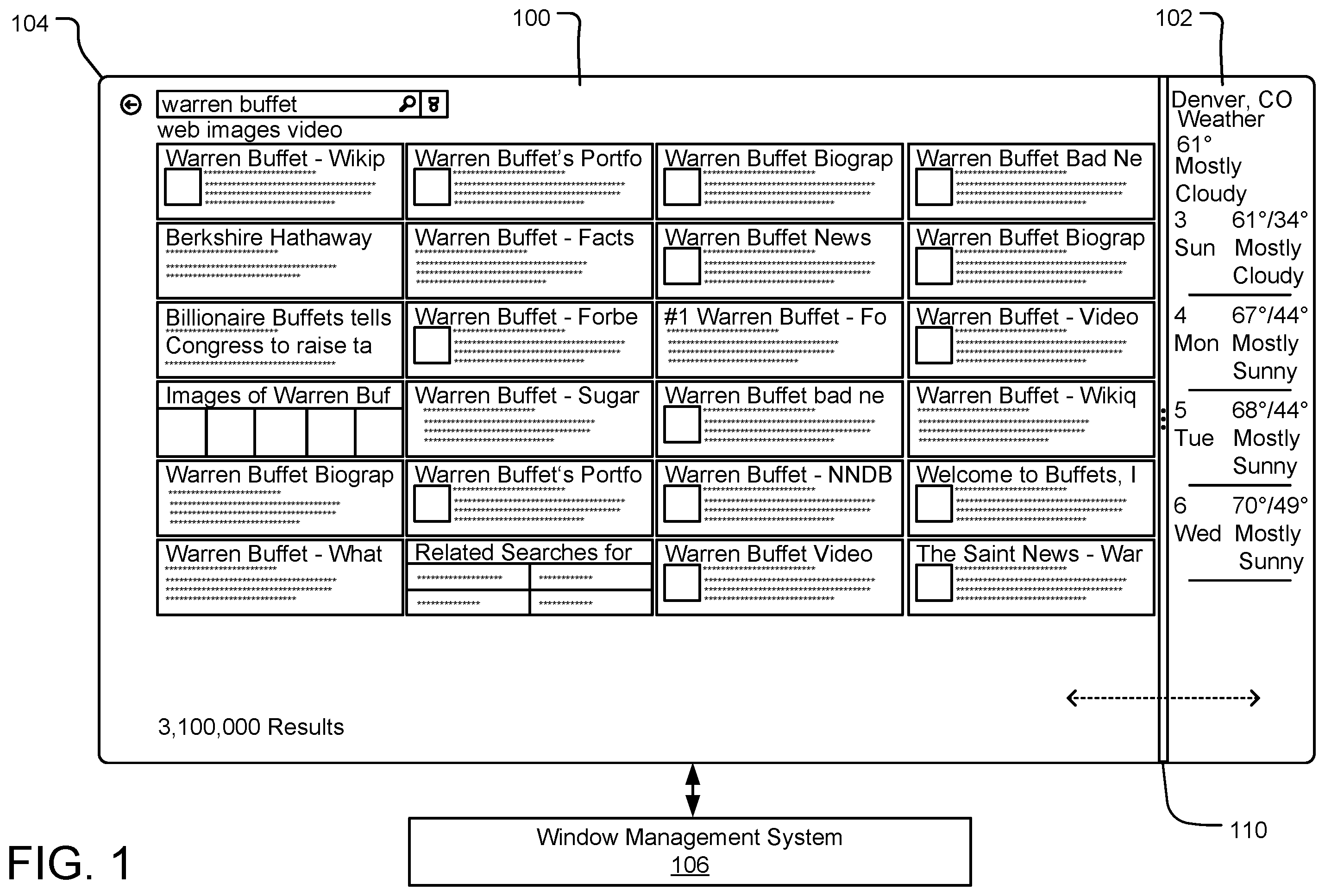 Patent US11836327 Figure 1 – Application window divider control for window layout management