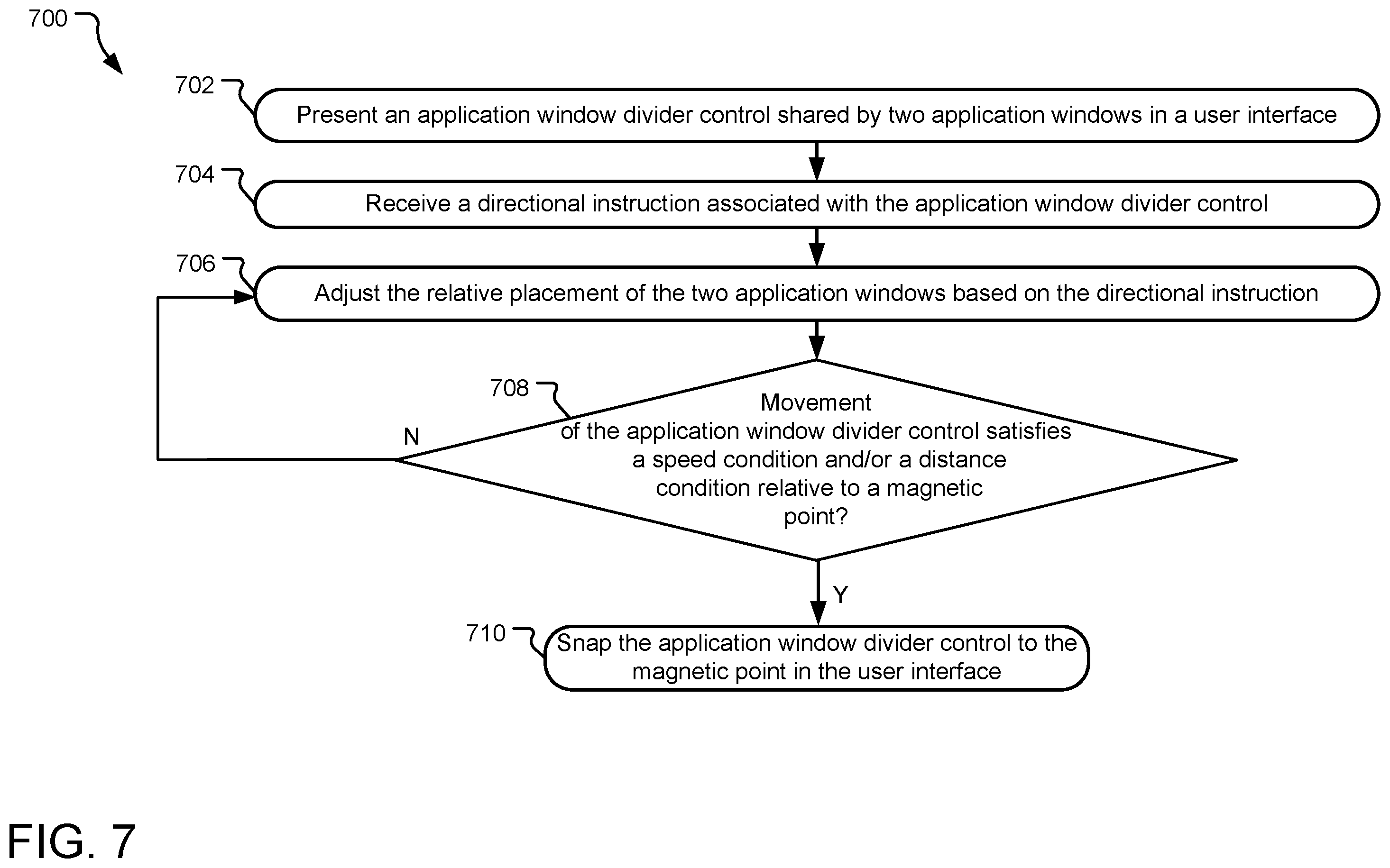 Patent US11836327 Figure 7 – Application window divider control for window layout management