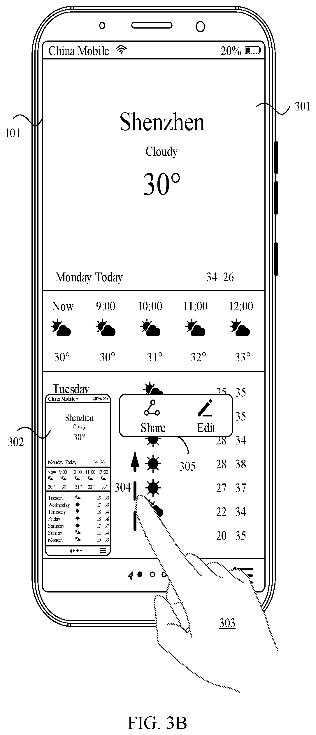 Patent US11836341 Figure 5 – Scrolling screenshot method and electronic device with screenshot editing interface