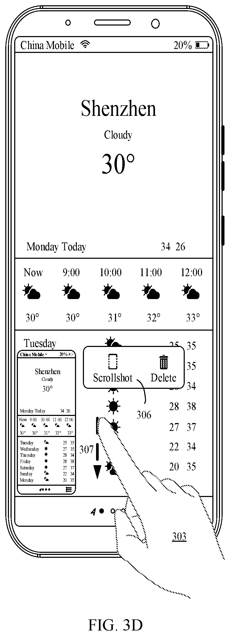 Patent US11836341 Figure 7 – Scrolling screenshot method and electronic device with screenshot editing interface