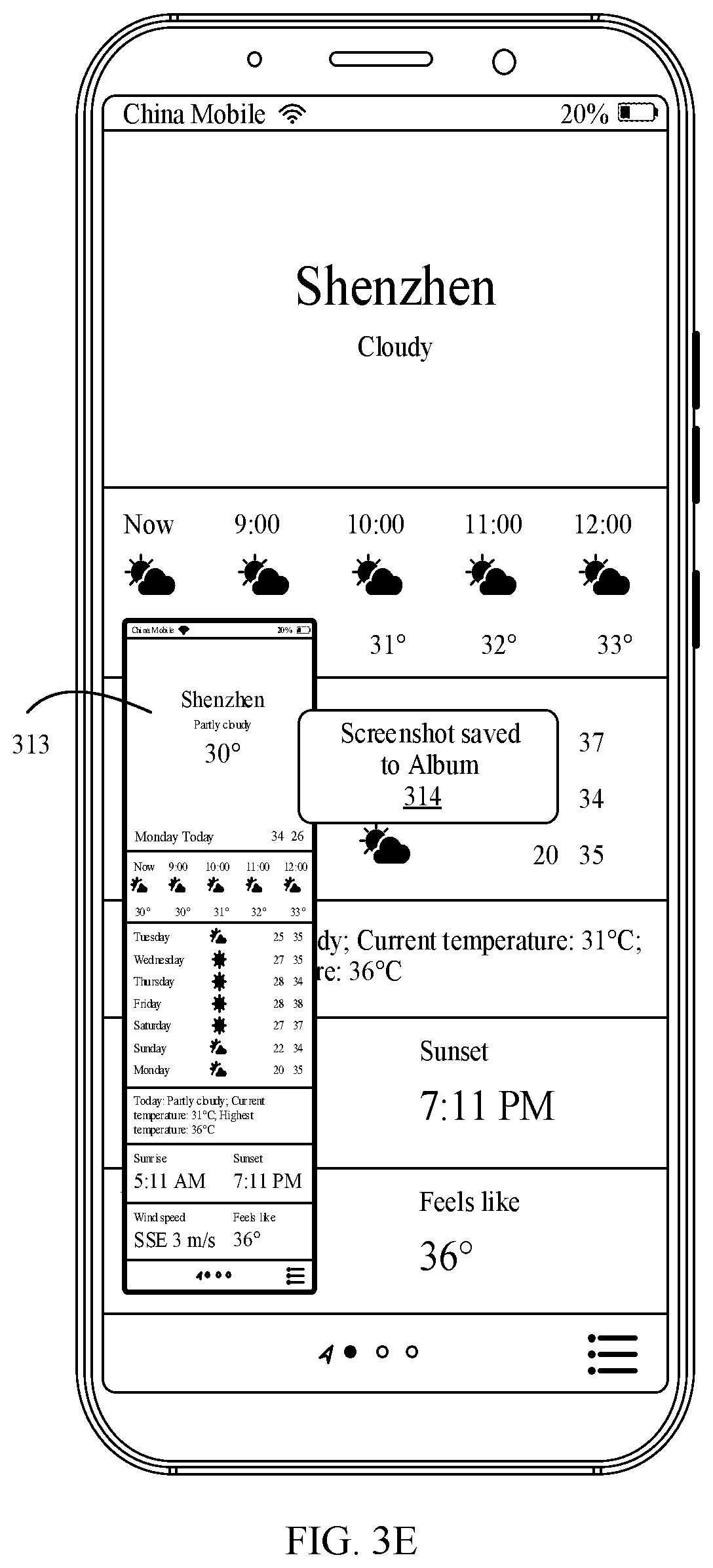 Patent US11836341 Figure 8 – Scrolling screenshot method and electronic device with screenshot editing interface