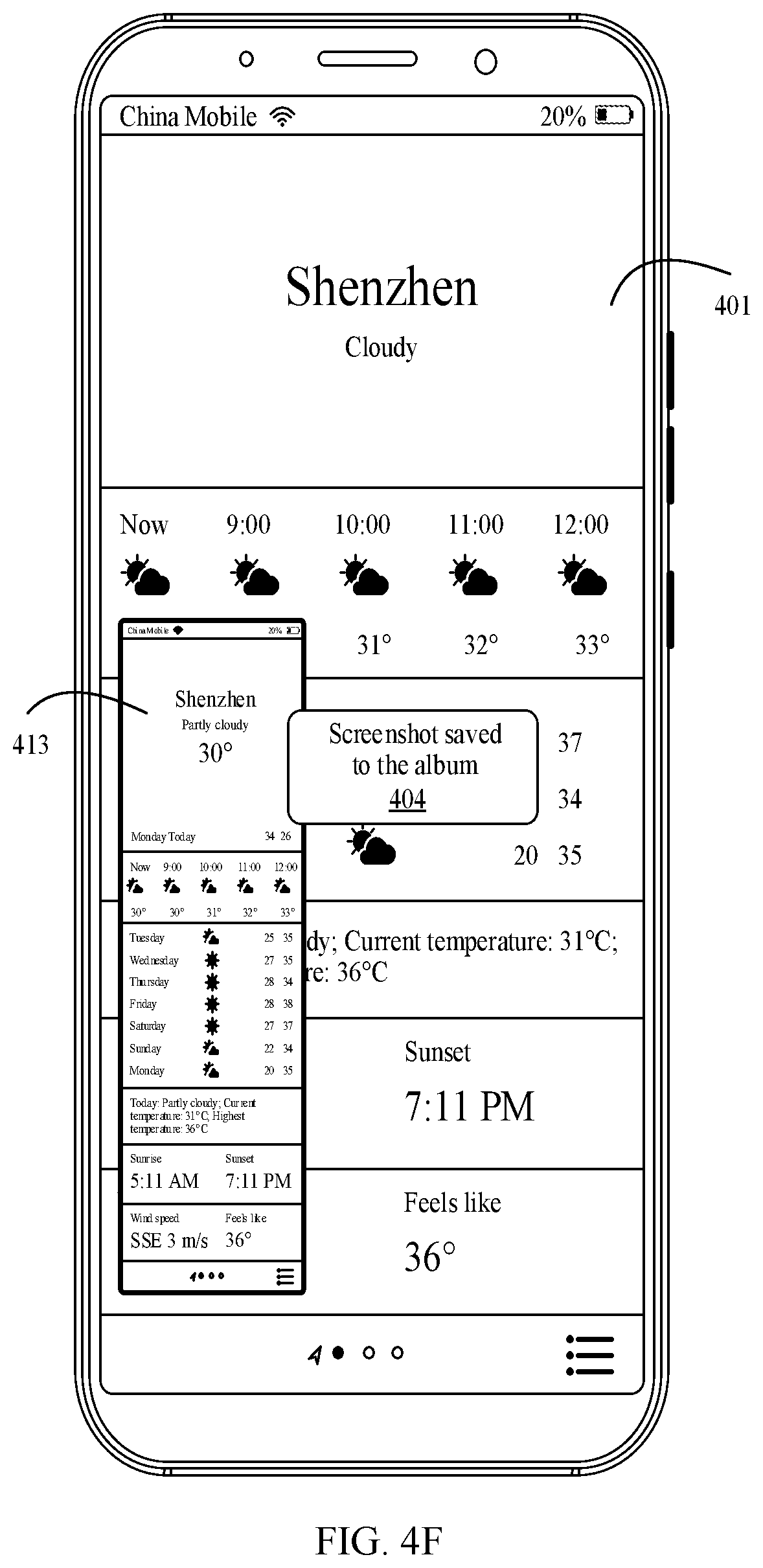 Patent US11836341 Figure 16 – Scrolling screenshot method and electronic device with screenshot editing interface