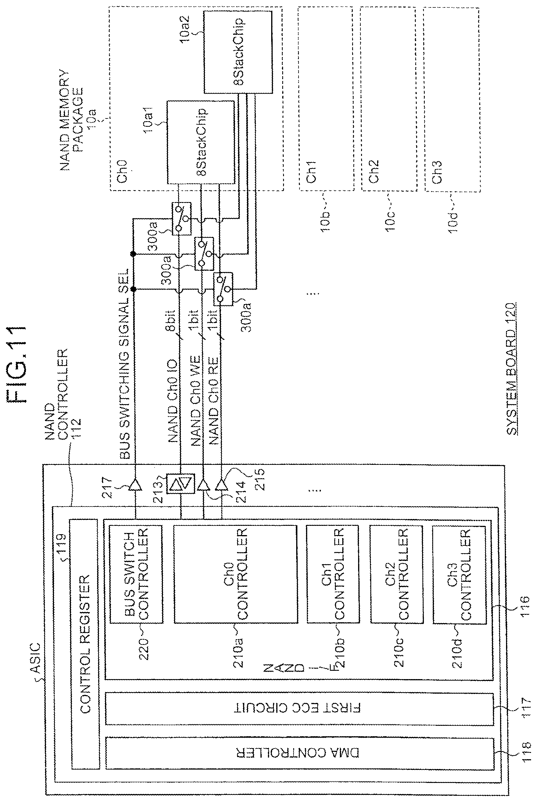 Patent US11836347 Figure 10 – Memory system with selective access to first and second memories