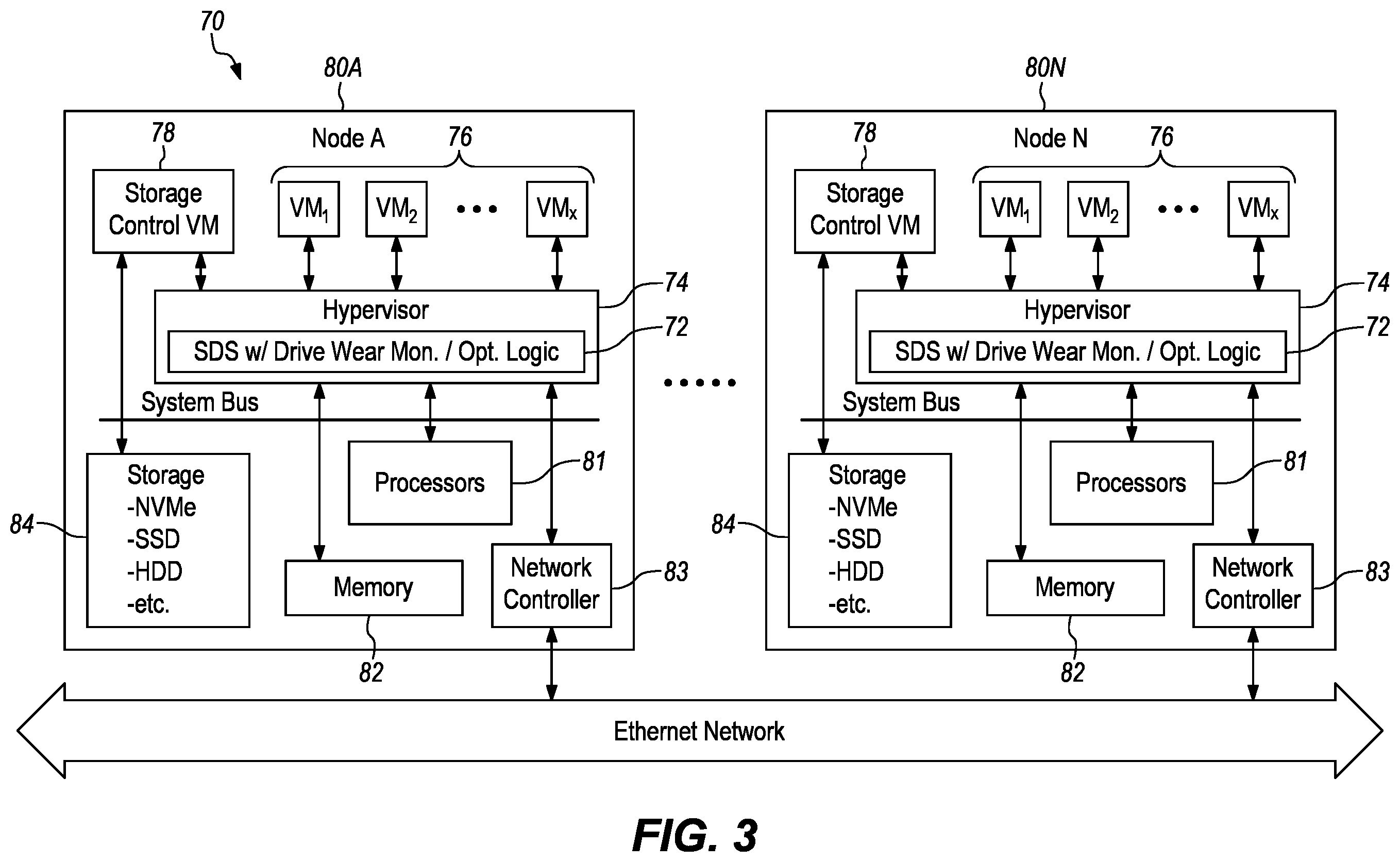 Patent US11836351 Figure 3 – Causing a storage device to switch storage tiers based on a wear level